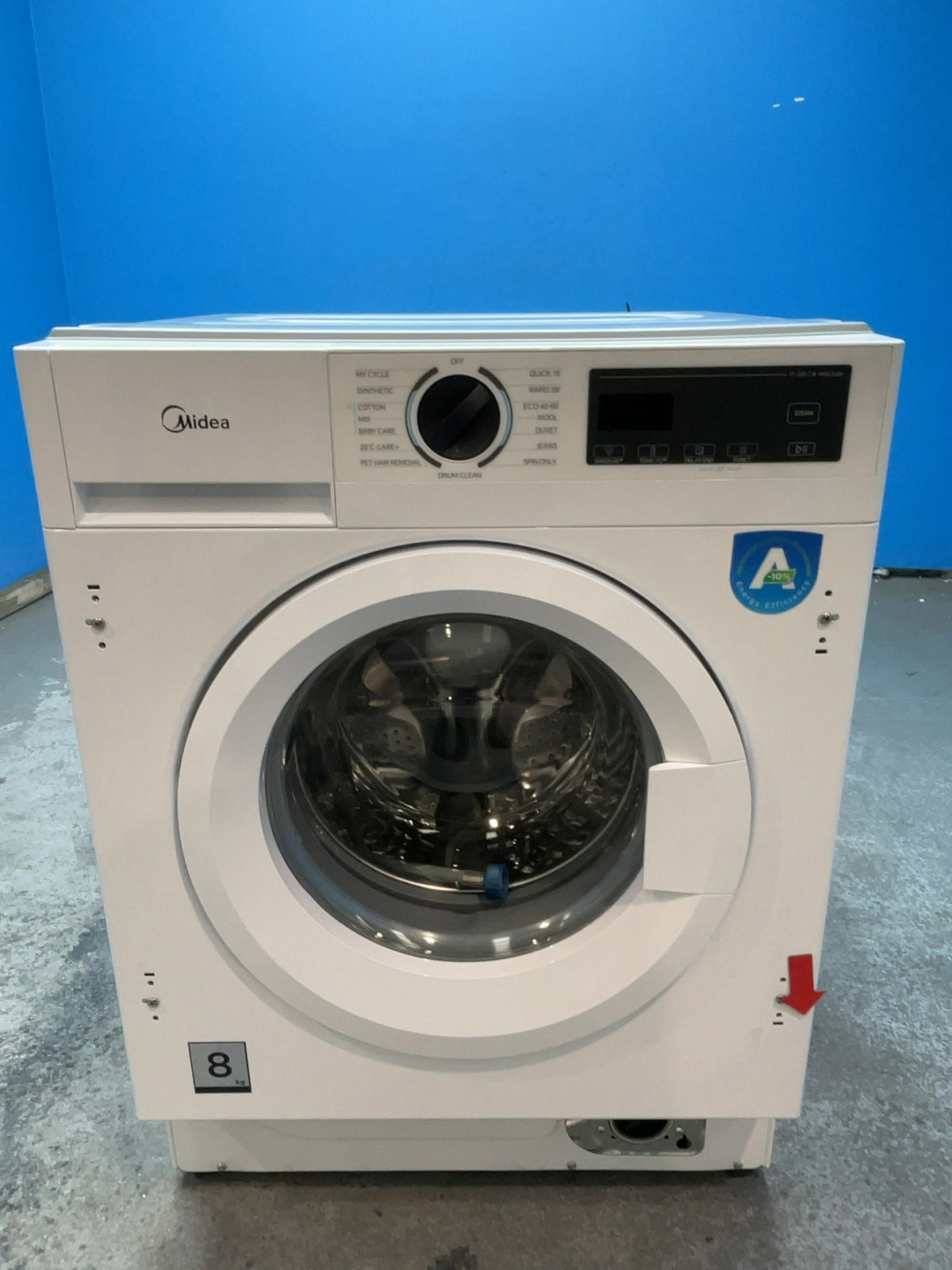 #GRC-167-126 - Midea Integrated 8kg Washing Machine – 1400 Spin, Inverter Motor, White