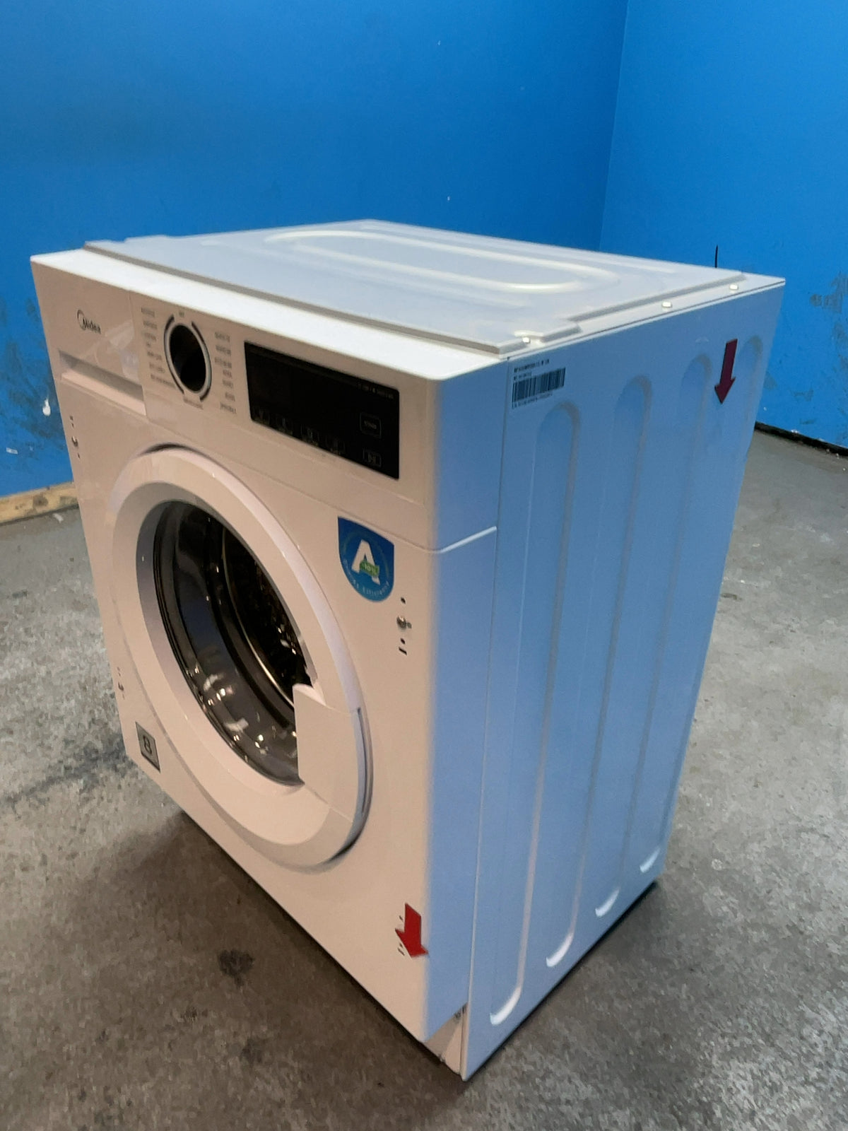 #GRC-167-126 - Midea Integrated 8kg Washing Machine – 1400 Spin, Inverter Motor, White