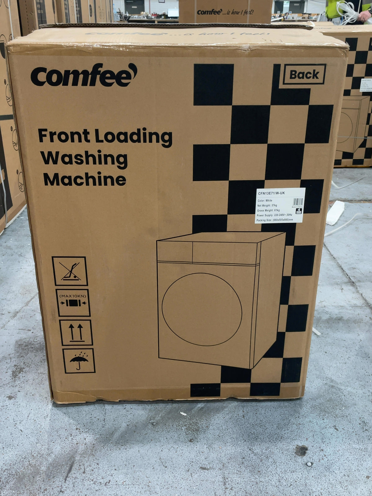 #GRC-167-140 - Comfee 7kg 1200rpm Washing Machine – Steam Wash & 15 Min Quick Cycle, White