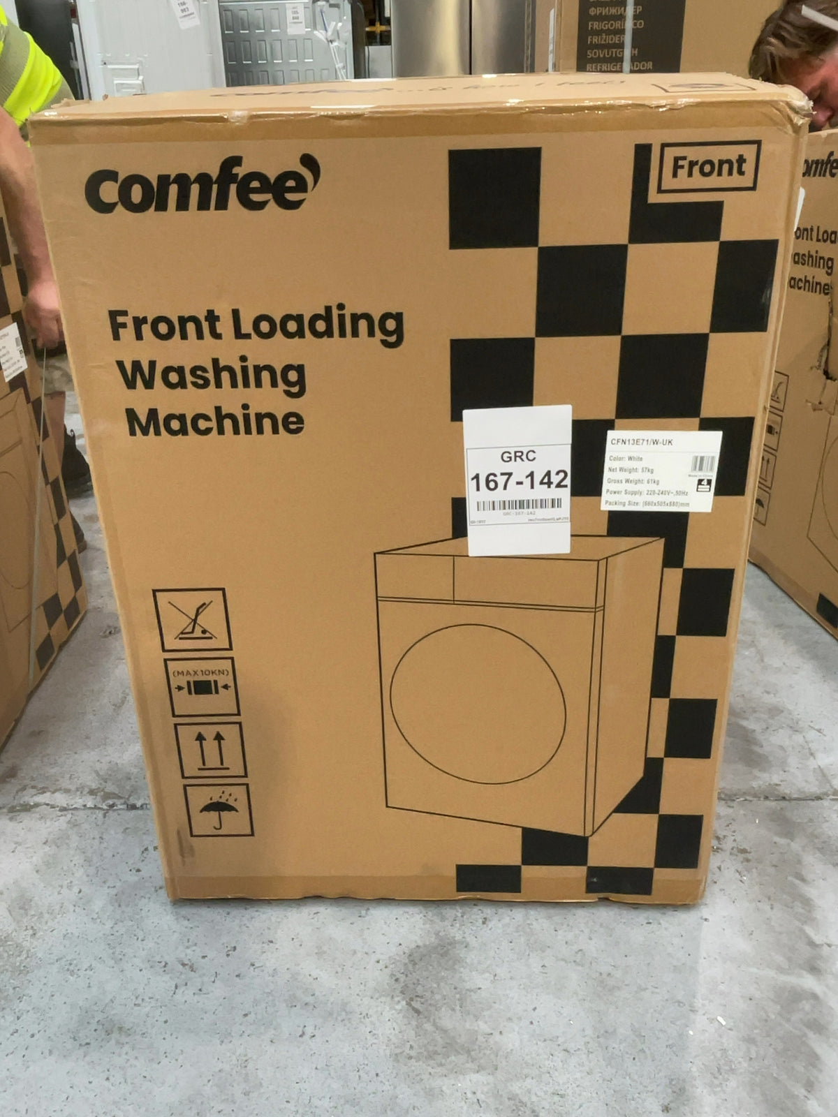 #GRC-167-142 - Comfee 7kg 1200rpm Washing Machine – Steam Wash & 15 Min Quick Cycle, White