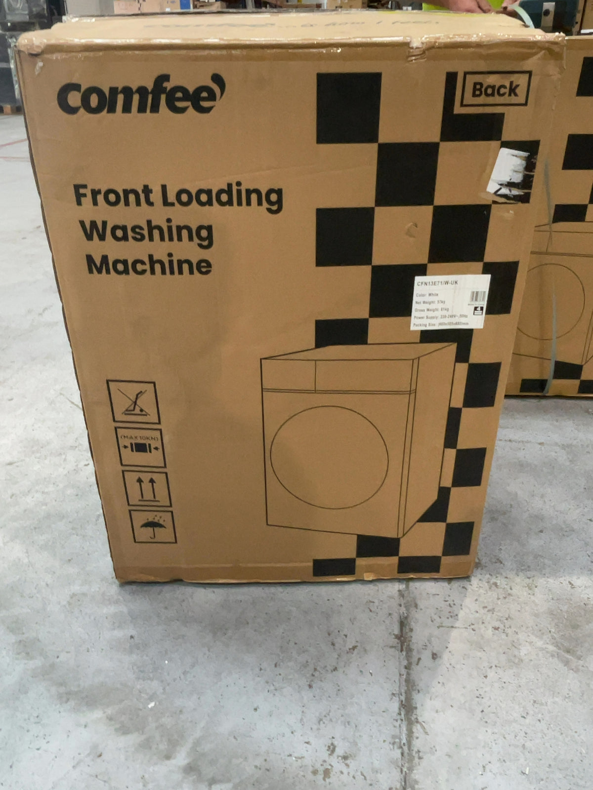 #GRC-167-142 - Comfee 7kg 1200rpm Washing Machine – Steam Wash & 15 Min Quick Cycle, White