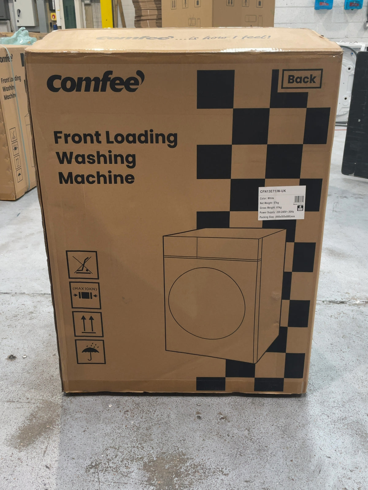 #GRC-167-143 - Comfee 7kg 1200rpm Washing Machine – Steam Wash & 15 Min Quick Cycle, White