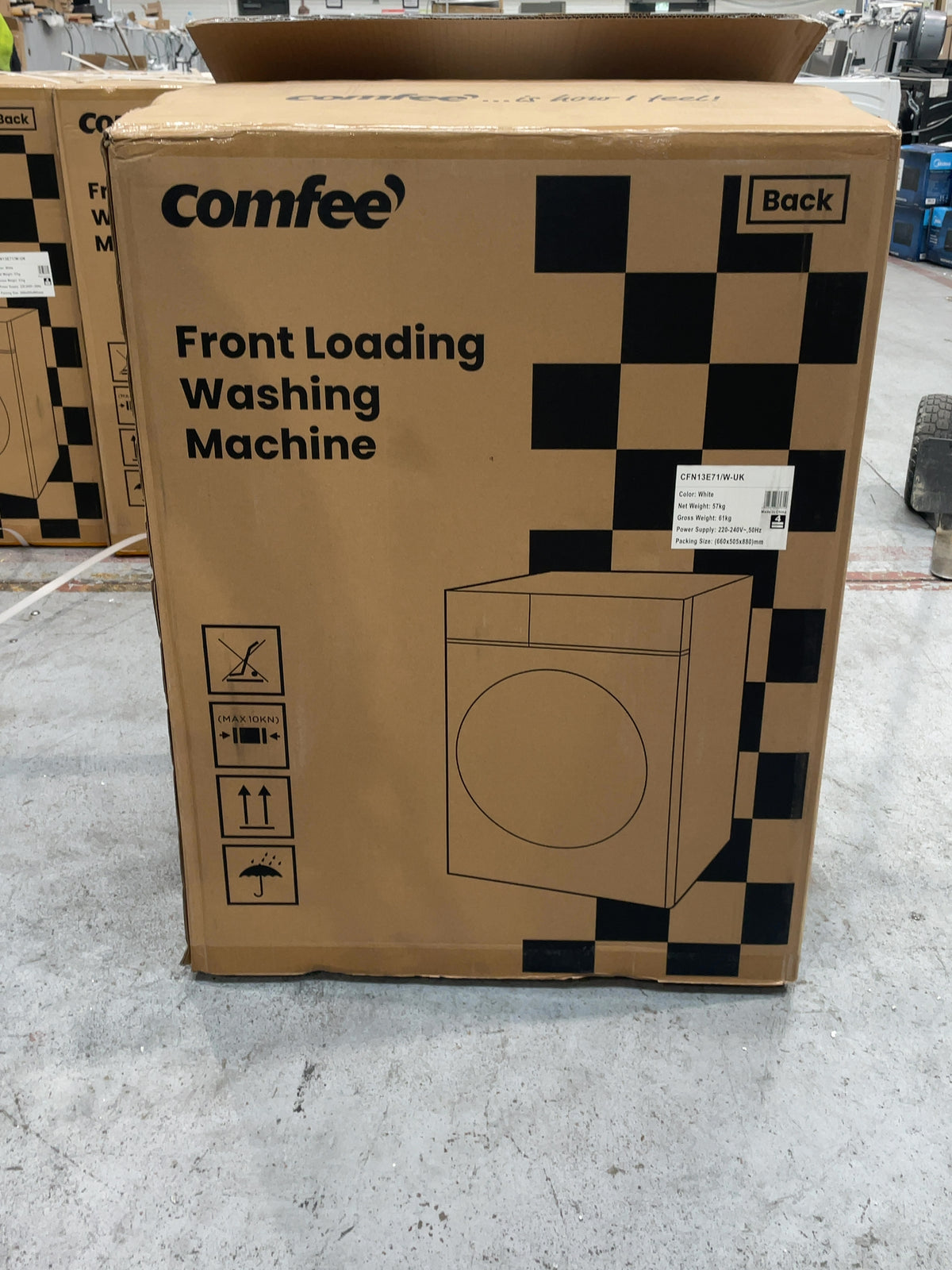 #GRC-167-144 - Comfee 7kg 1200rpm Washing Machine – Steam Wash & 15 Min Quick Cycle, White