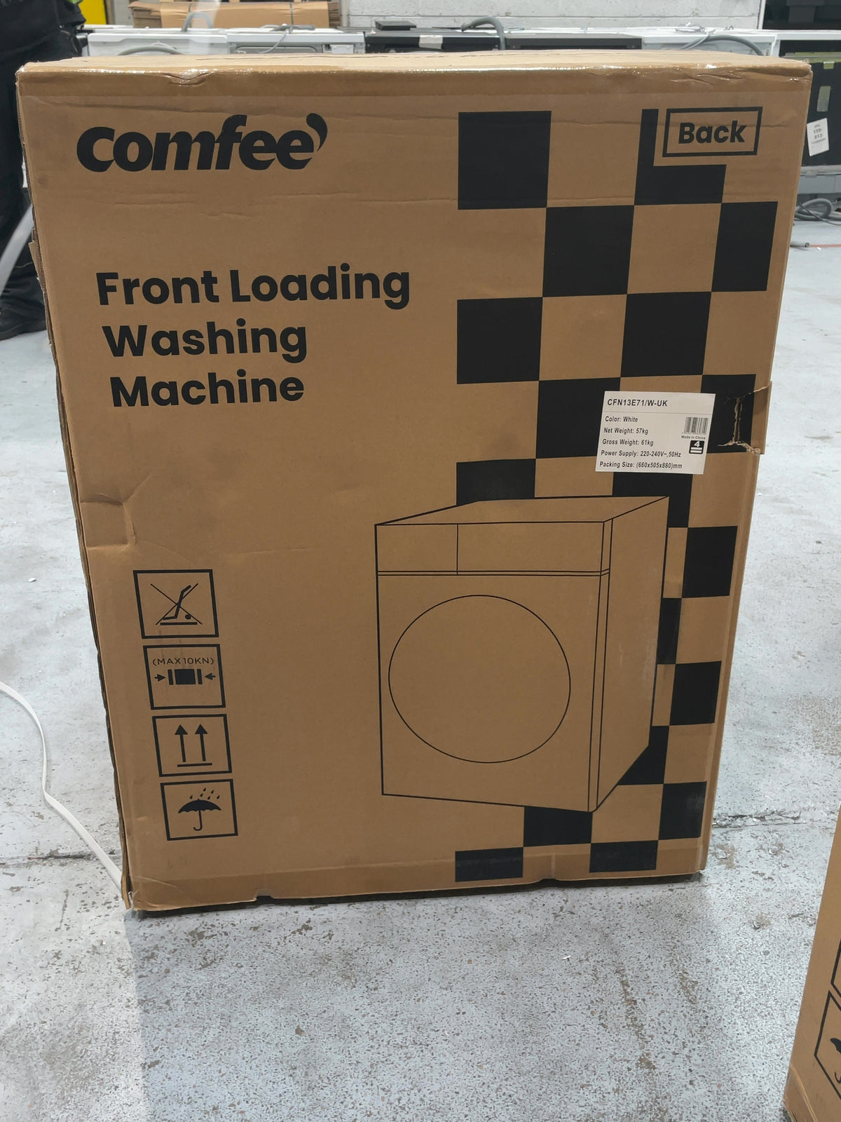 #GRC-167-149 - Comfee 7kg 1200rpm Washing Machine – Steam Wash & 15 Min Quick Cycle, White