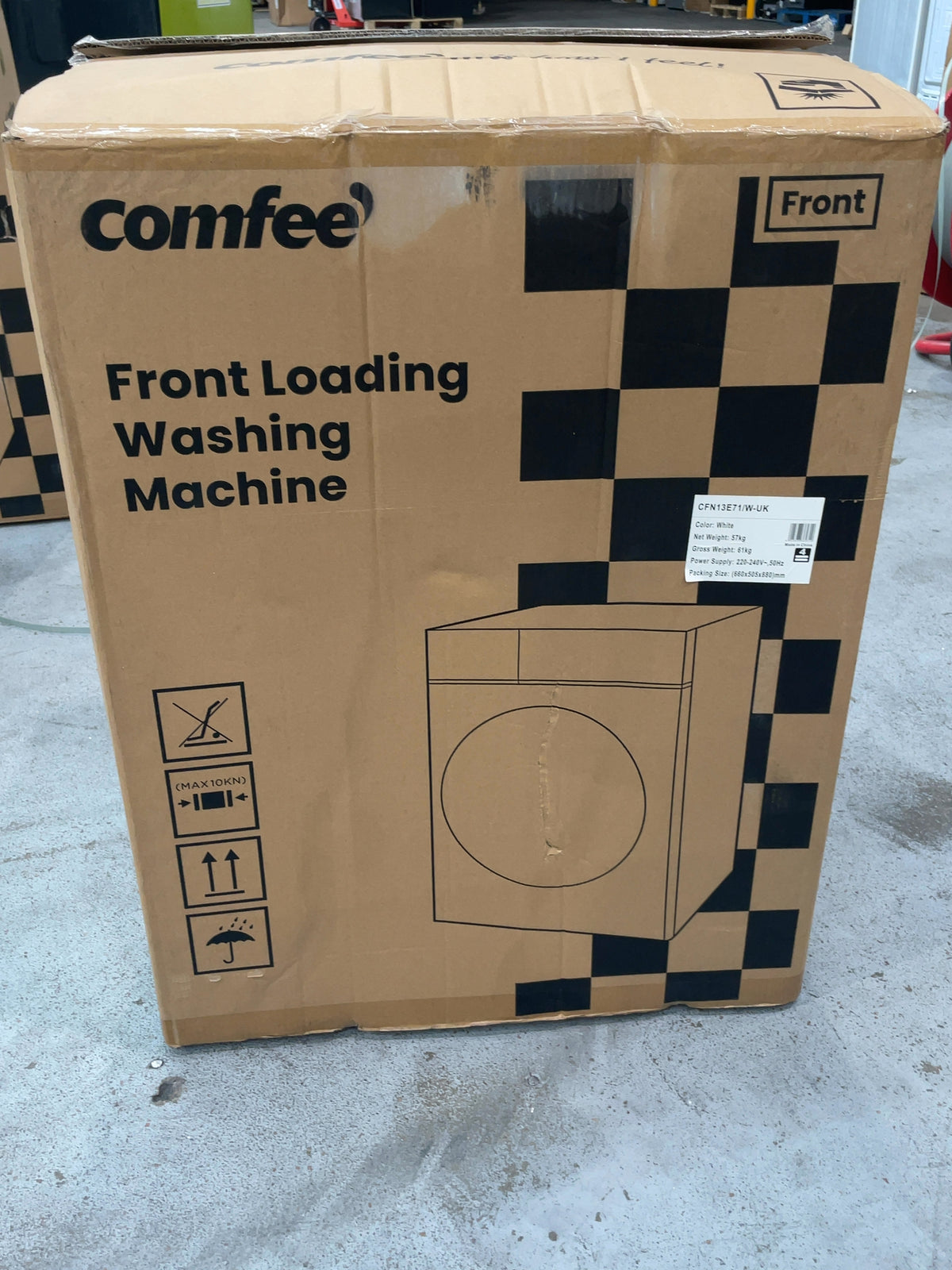 #GRC-167-150 - Comfee 7kg 1200rpm Washing Machine – Steam Wash & 15 Min Quick Cycle, White
