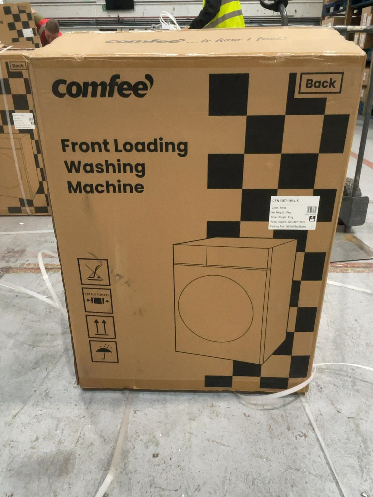 #GRC-167-152 - Comfee 7kg 1200rpm Washing Machine – Steam Wash & 15 Min Quick Cycle, White