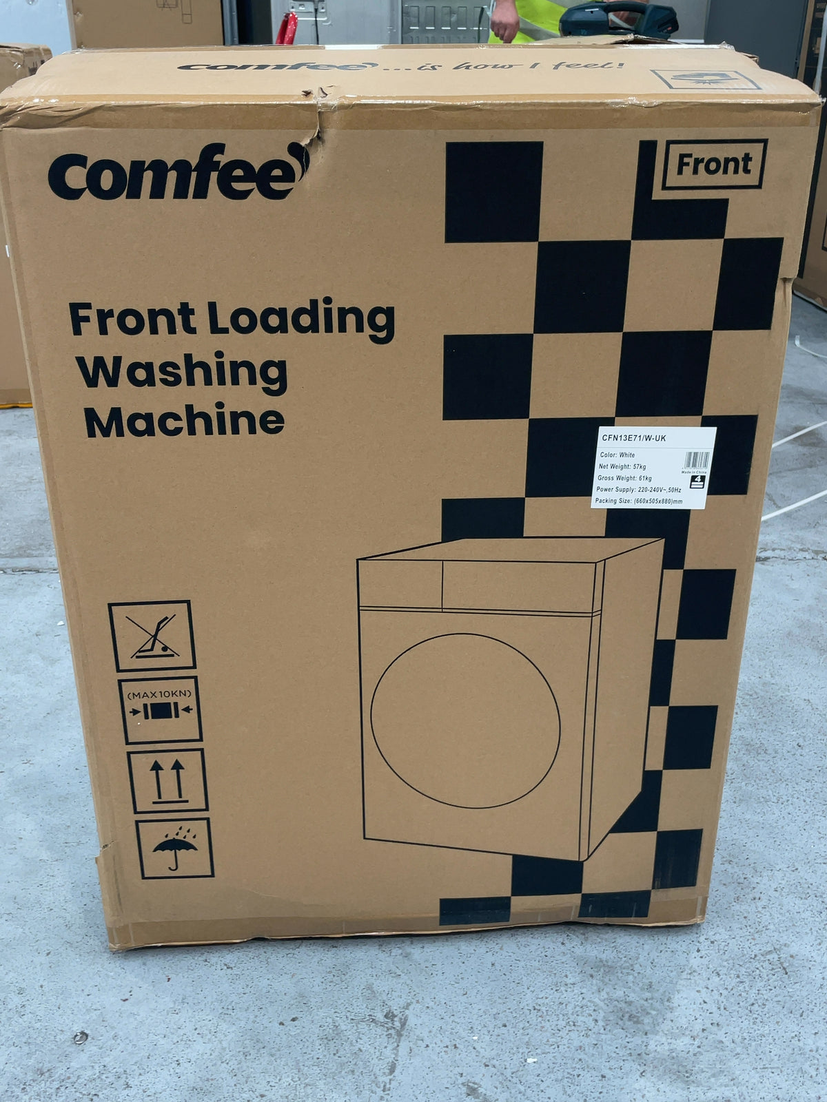#GRC-167-157 - Comfee 7kg 1200rpm Washing Machine – Steam Wash & 15 Min Quick Cycle, White
