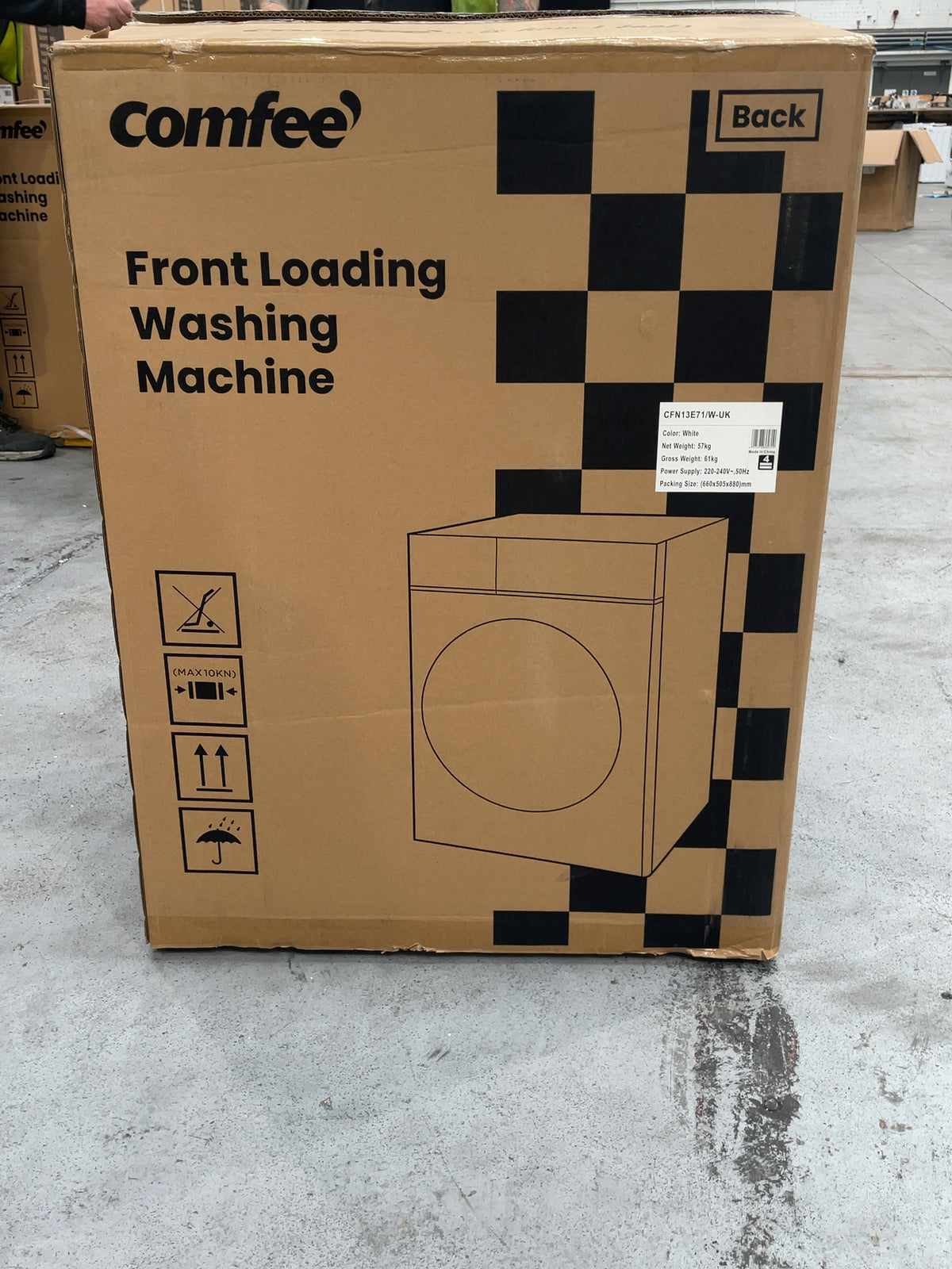 #GRC-167-158 - Comfee 7kg 1200rpm Washing Machine – Steam Wash & 15 Min Quick Cycle, White