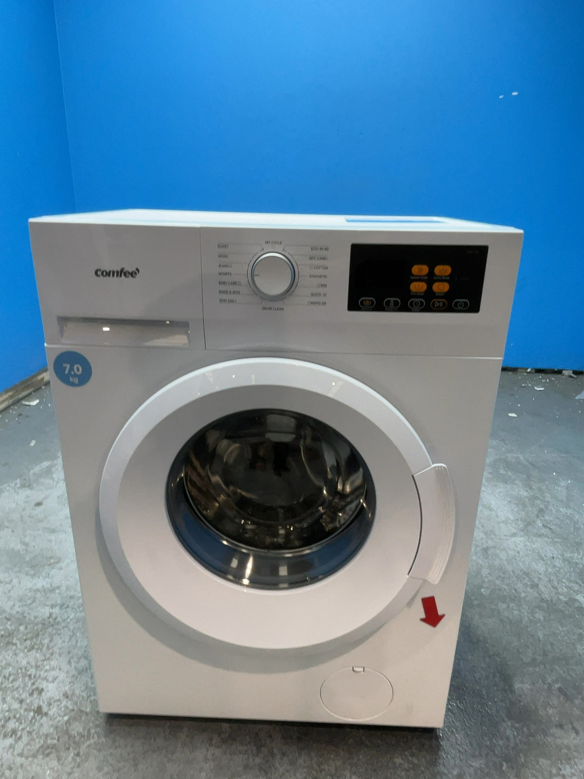 #GRC-167-342 - Comfee 7kg 1200rpm Washing Machine – Steam Wash & 15 Min Quick Cycle, White