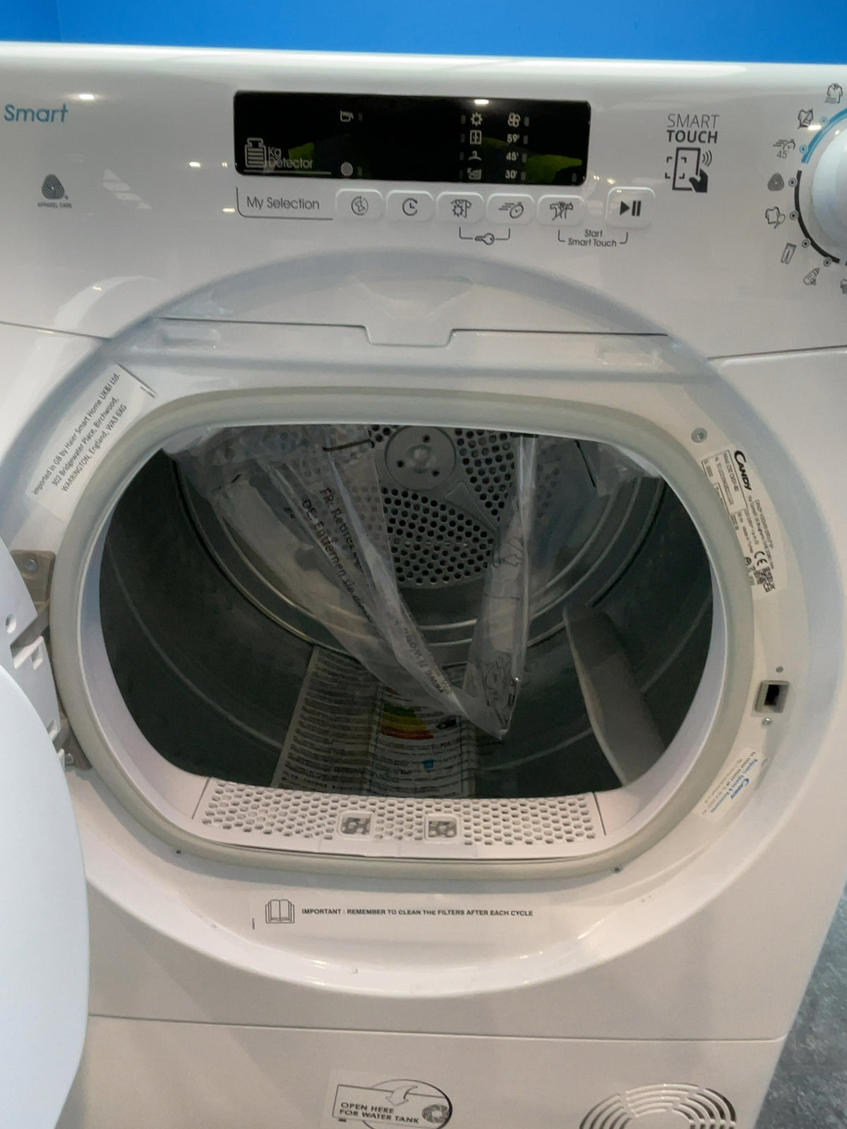 #GRC-167-408 - Candy Smart 9kg Condenser Tumble Dryer – WiFi Connected, White, G Energy Rating