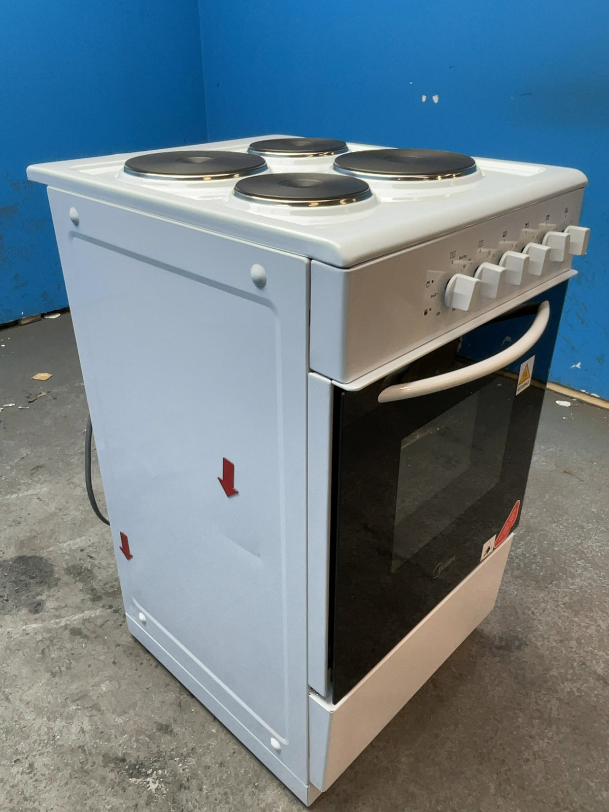 #GRC-167-424 - Midea 50cm Electric Cooker – Solid Plate Hob, Integrated Grill, White