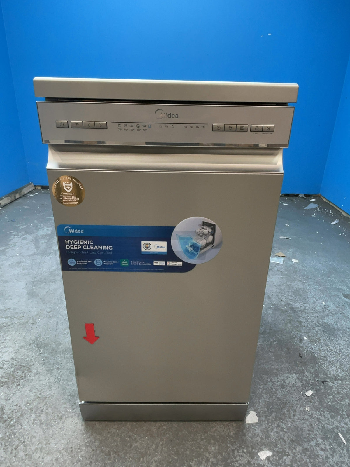 #GRC-167-453 - Midea 45cm Slimline Dishwasher – 10 Place Settings, WiFi Connected, E Rated