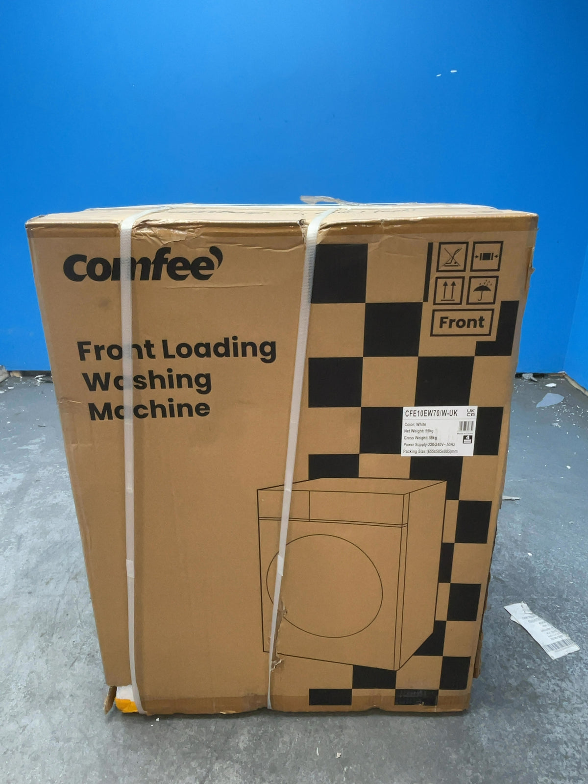 #GRC-167-477 - Comfee 7kg 1200rpm Ultra Slim Washing Machine – 40cm Deep, 90°C Hygiene Wash, Quick Wash, White