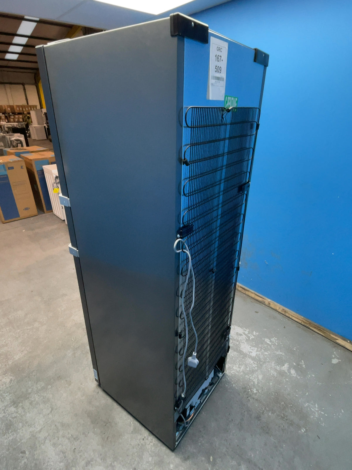 #GRC-167-509 - Hotpoint Tall Upright Freezer – 286L Capacity, No Frost, Dark Inox