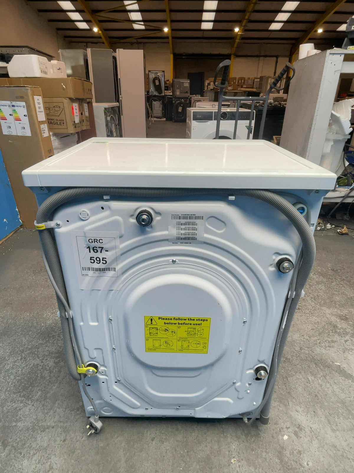 #GRC-167-595 - Hoover HGD 48S8C-80 8kg 1400rpm Washing Machine – Steam Cycle, Inverter Motor, White