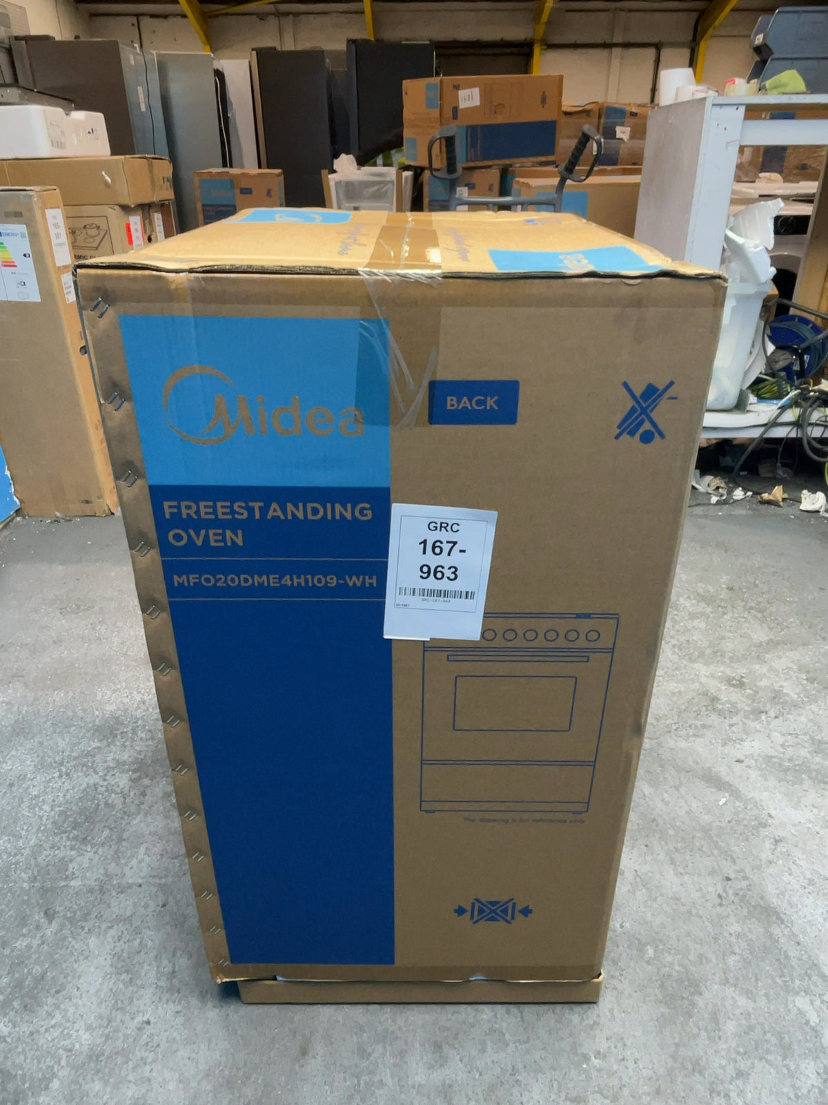 #GRC-167-963 - Midea 50cm Electric Cooker – Solid Plate Hob, Integrated Grill, White