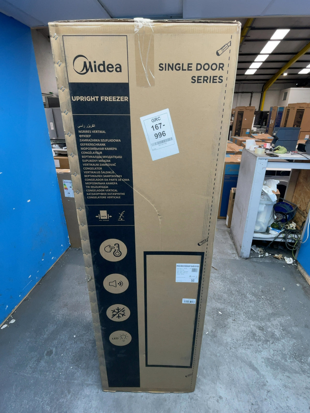 #GRC-167-996 - Midea 54cm Integrated Tall Freezer – 212L, Total No Frost, Sliding Hinge, Fast Freeze