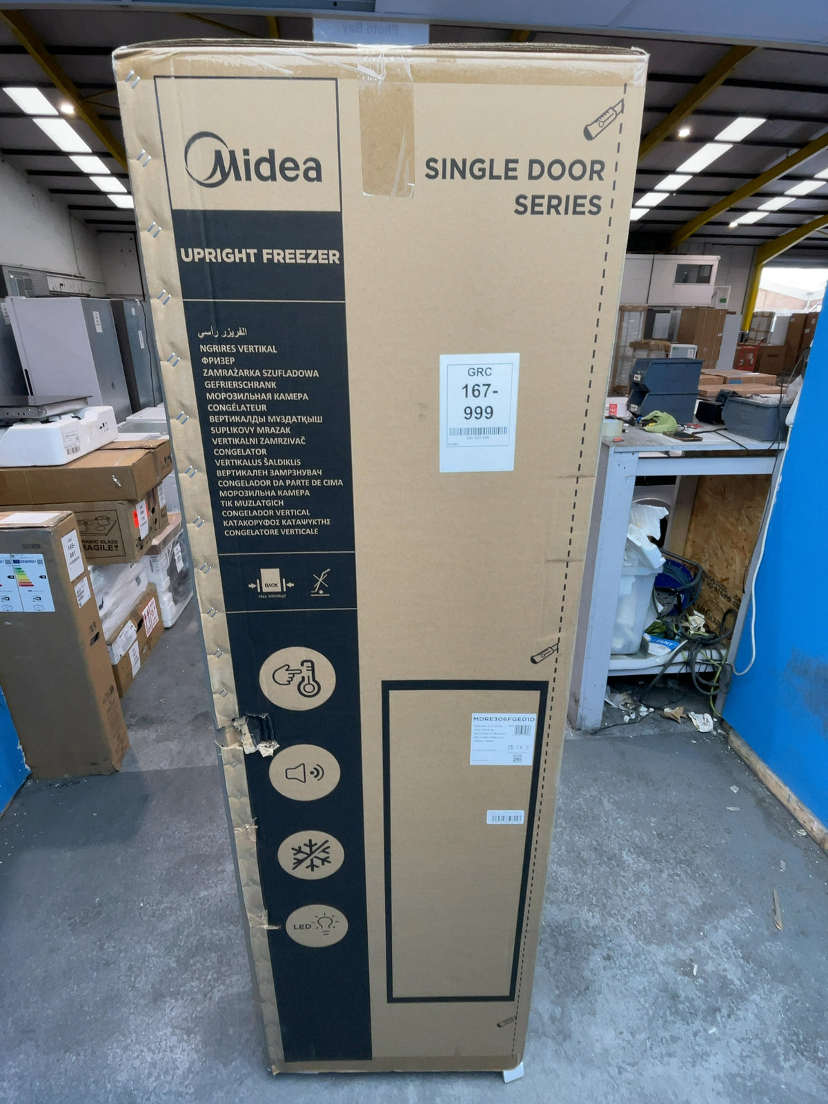 #GRC-167-999 - Midea 54cm Integrated Tall Freezer – 212L, Total No Frost, Sliding Hinge, Fast Freeze