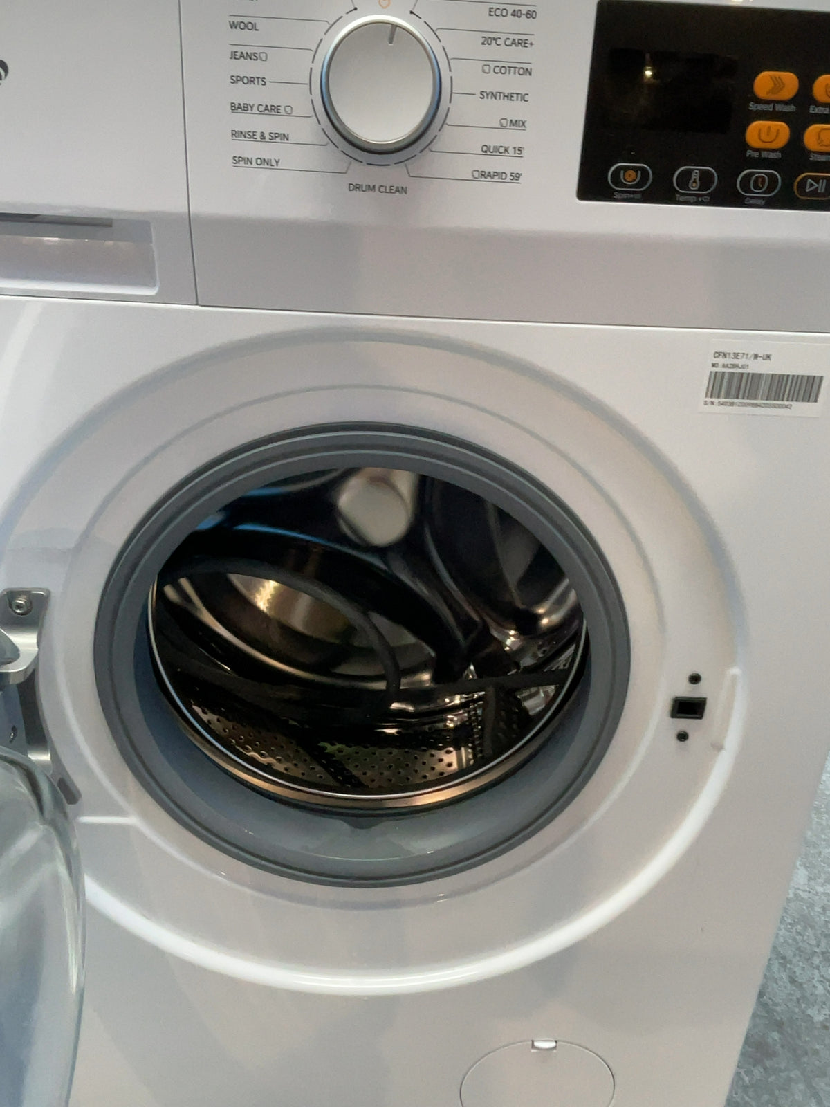 #GRC-168-017 - Comfee 7kg 1200rpm Washing Machine – Steam Wash & 15 Min Quick Cycle, White