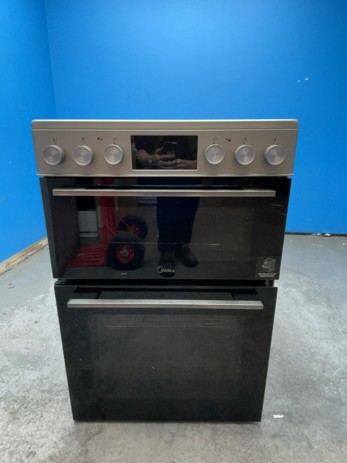 #GRC-168-030 - Midea 60cm Double Oven Electric Cooker – 107L Capacity, Ceramic Hob, Stainless Steel