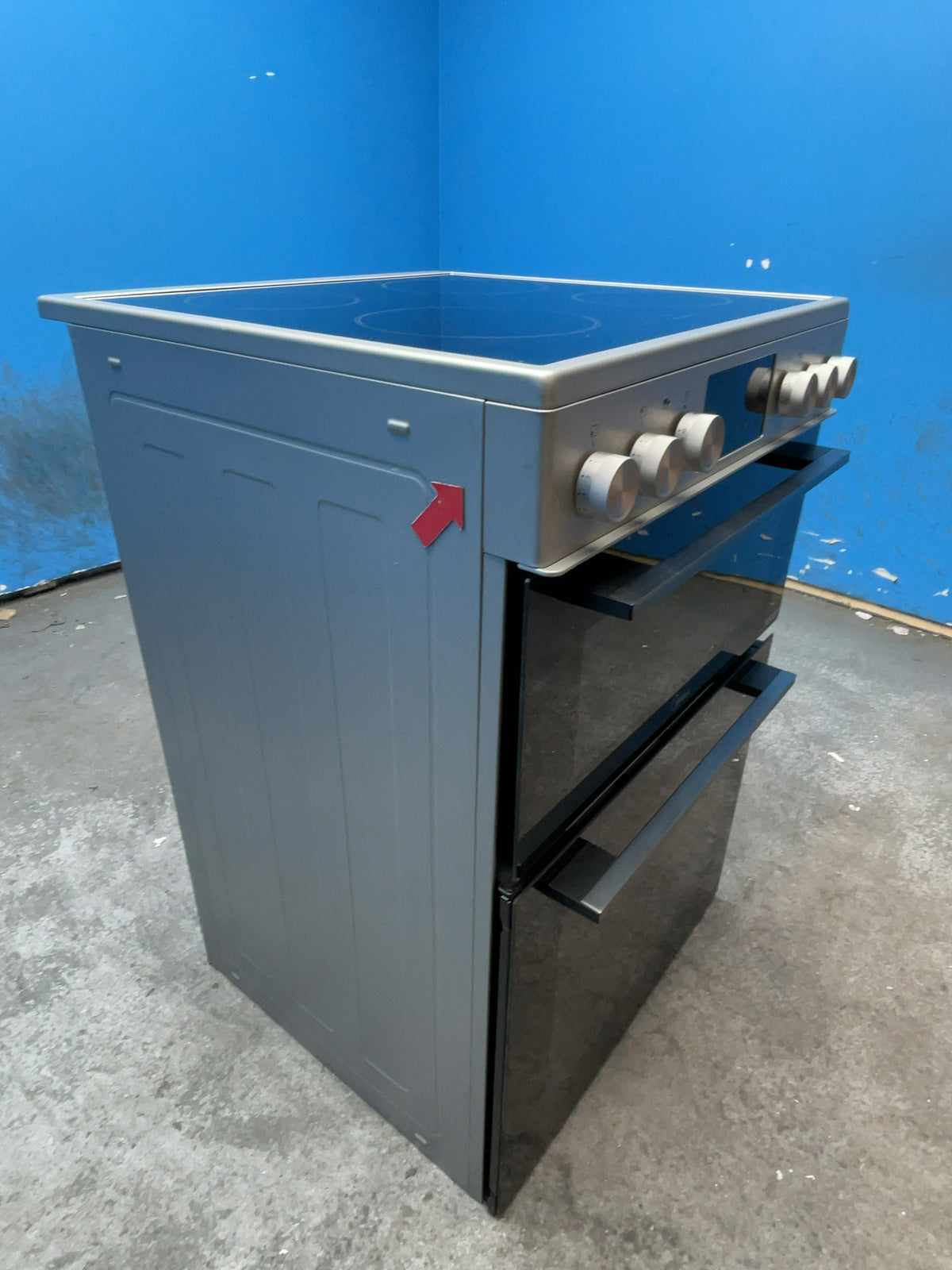#GRC-168-030 - Midea 60cm Double Oven Electric Cooker – 107L Capacity, Ceramic Hob, Stainless Steel