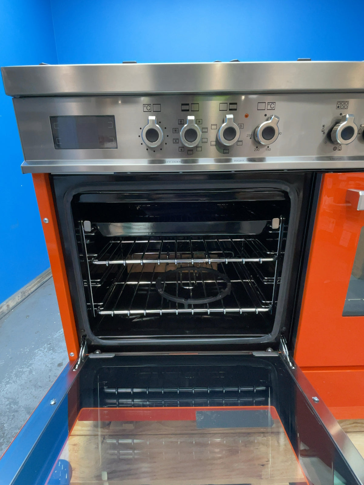 #GRC-168-074 - Bertazzoni Professional Series 100cm Dual Fuel Range Cooker – Twin Oven 123L, 6 Gas Burners, Dual Wok, Orange