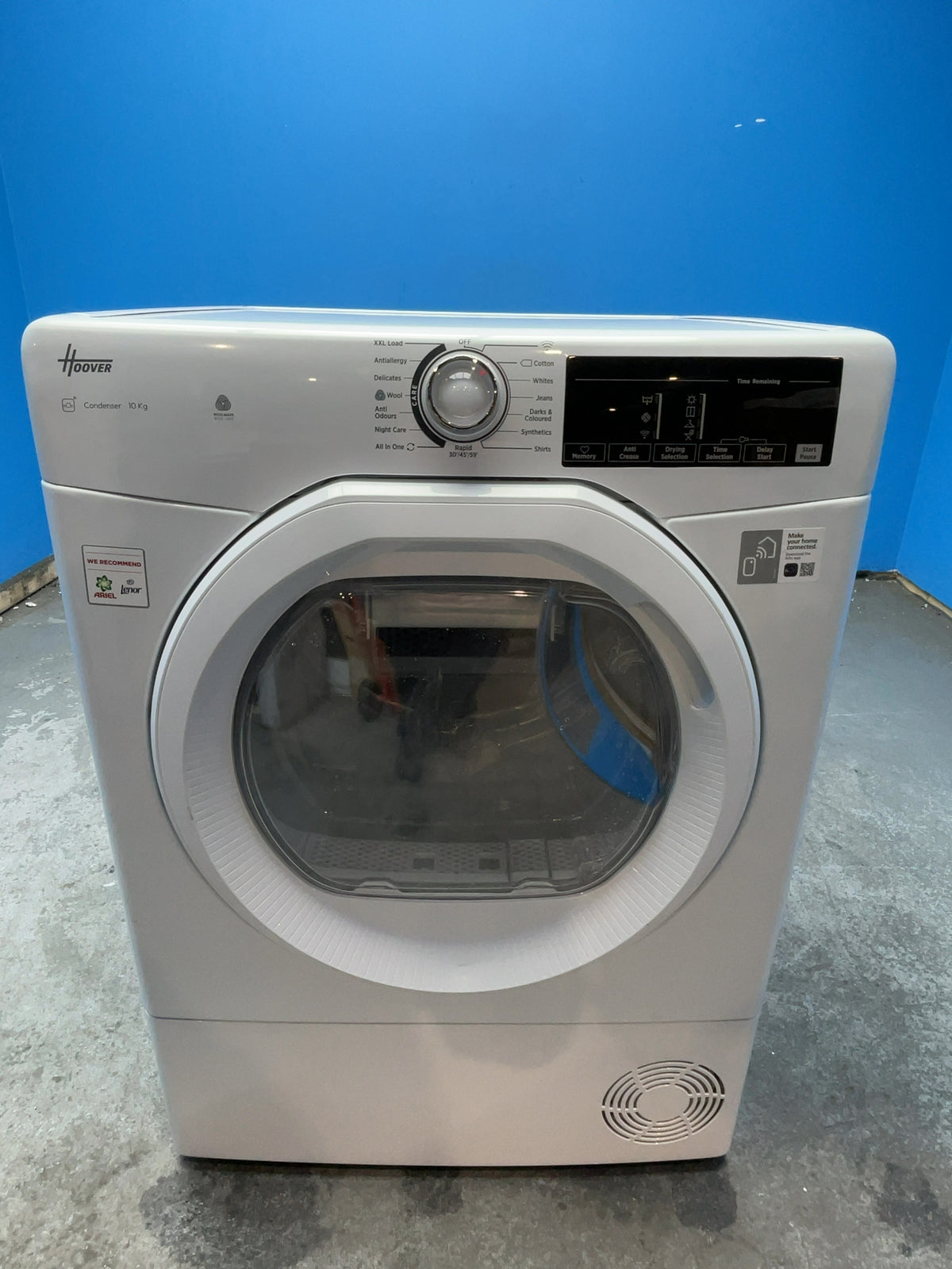 #GRC-168-161 - Hoover 10kg Condenser Tumble Dryer – Sensor Drying, White, B Energy Rating