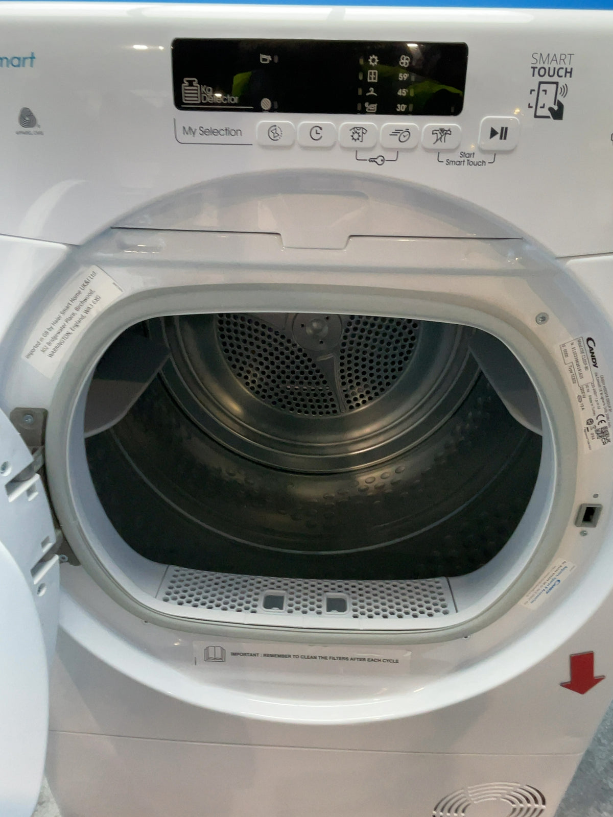 #GRC-168-166 - Candy Smart 10kg Condenser Tumble Dryer – Sensor Drying, White, G Energy Rating