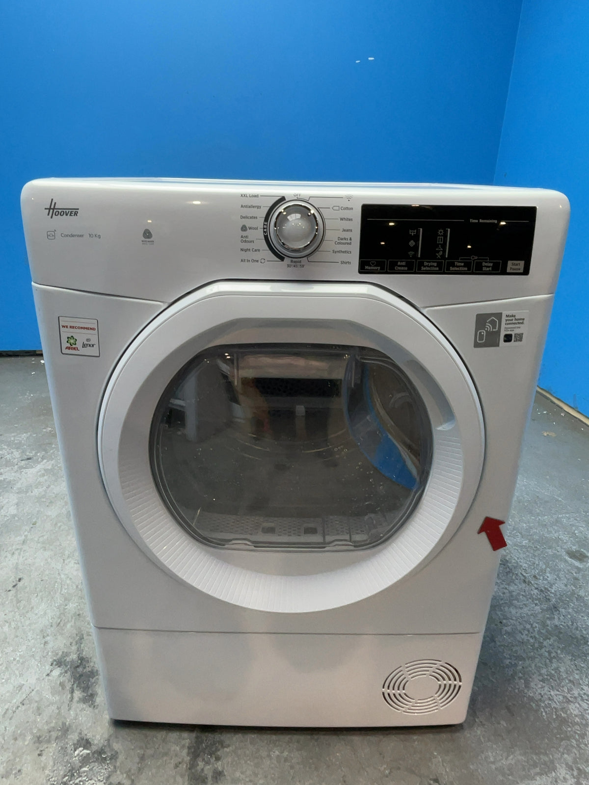 #GRC-168-175 - Hoover 10kg Condenser Tumble Dryer – Sensor Drying, White, B Energy Rating