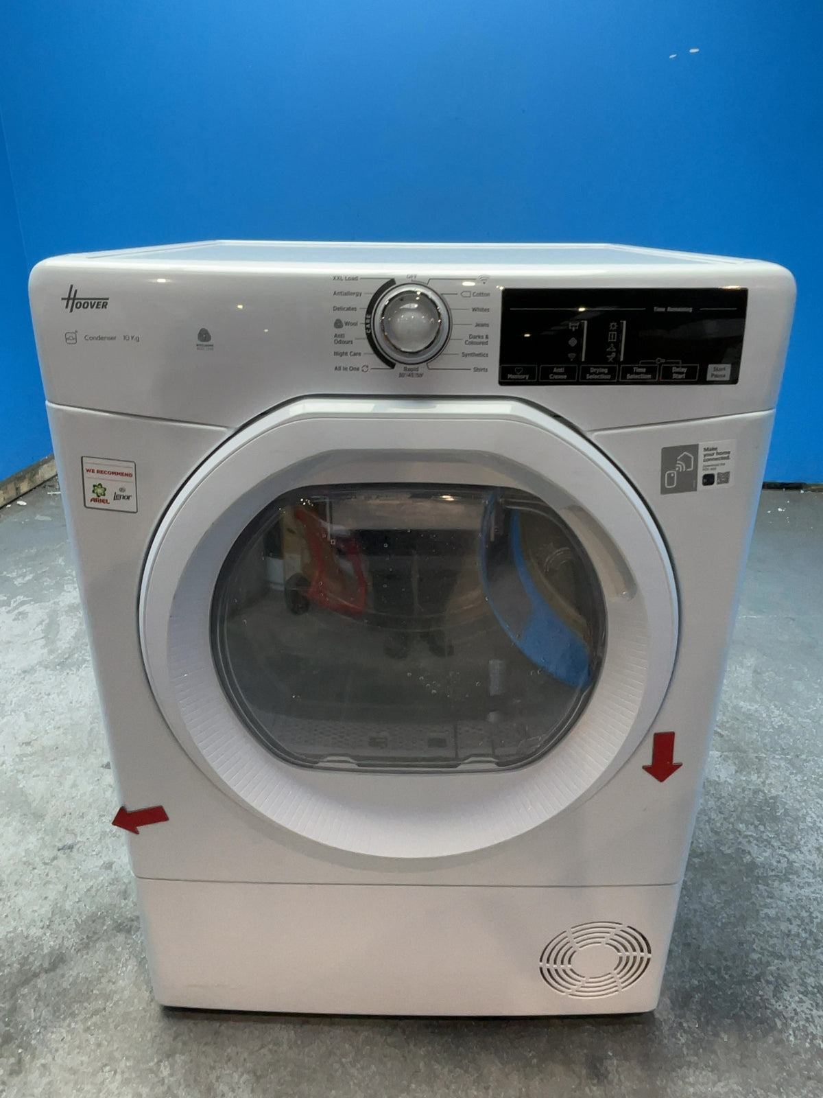 #GRC-168-199 - Hoover 10kg Condenser Tumble Dryer – Sensor Drying, White, B Energy Rating