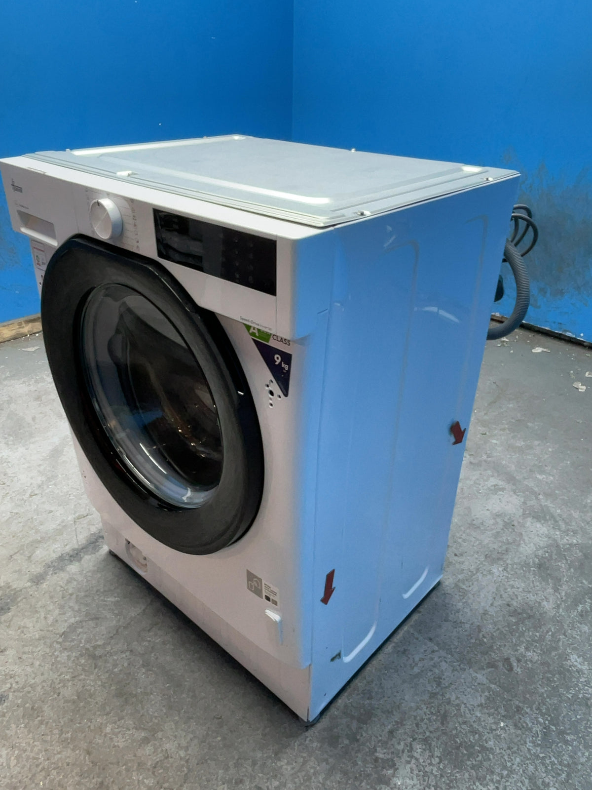 #GRC-168-482 - Hoover 9kg 1600rpm Integrated Washing Machine – AI Weight Sense, White