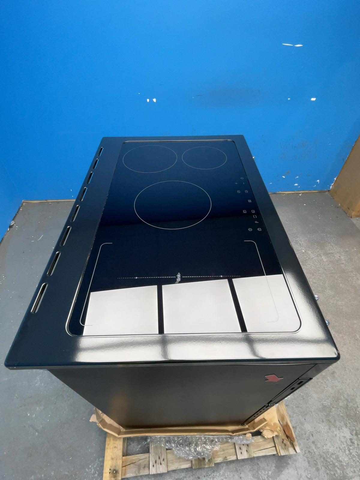 #GRC-168-570 - Belling Farmhouse 90cm Electric Induction Range Cooker – 174L Capacity, 5 Zone Hob, AirFry, Black