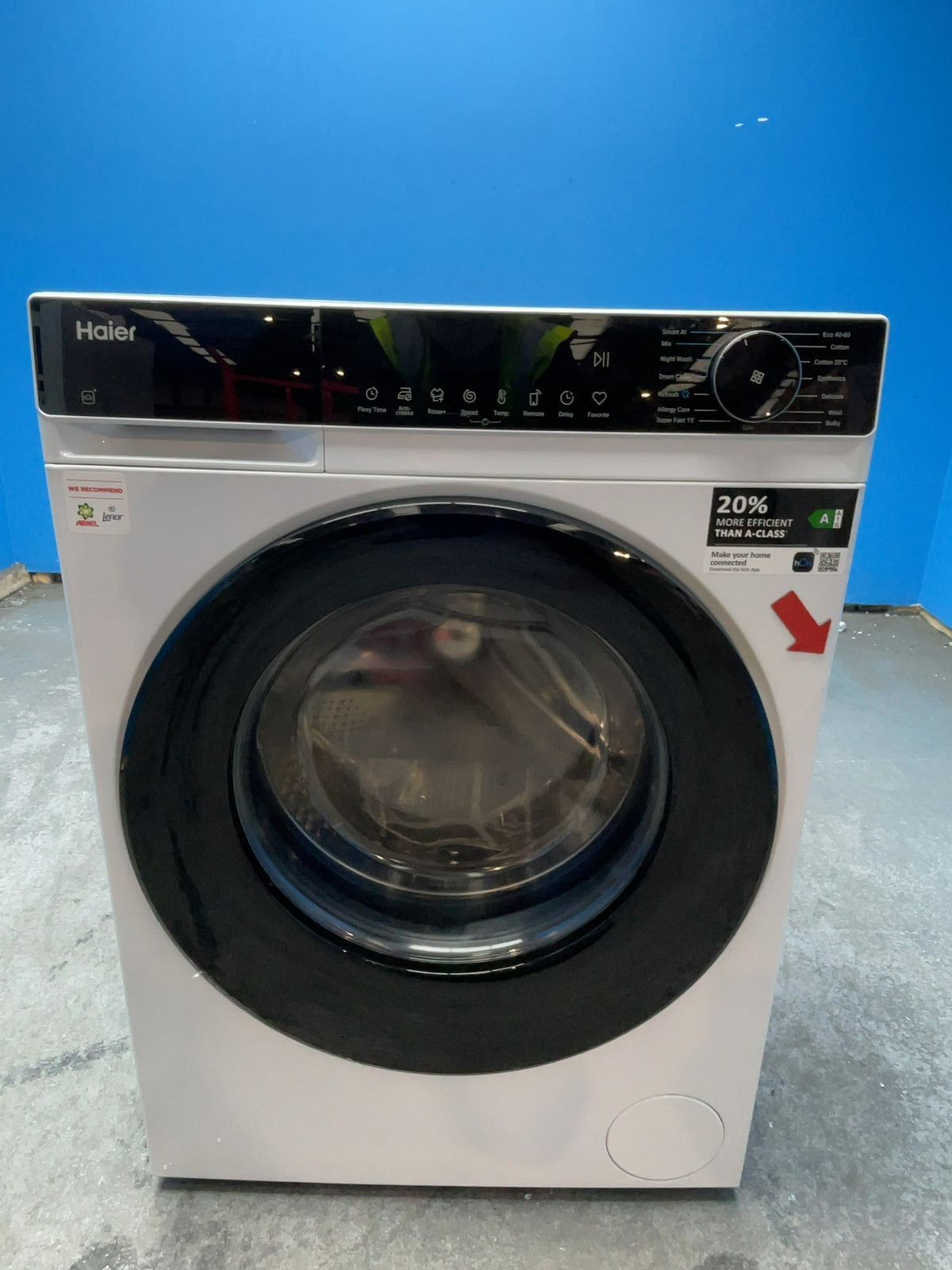 #GRC-168-594 - Haier 9kg 1400rpm Washing Machine – Steam Function, WiFi Connected, White