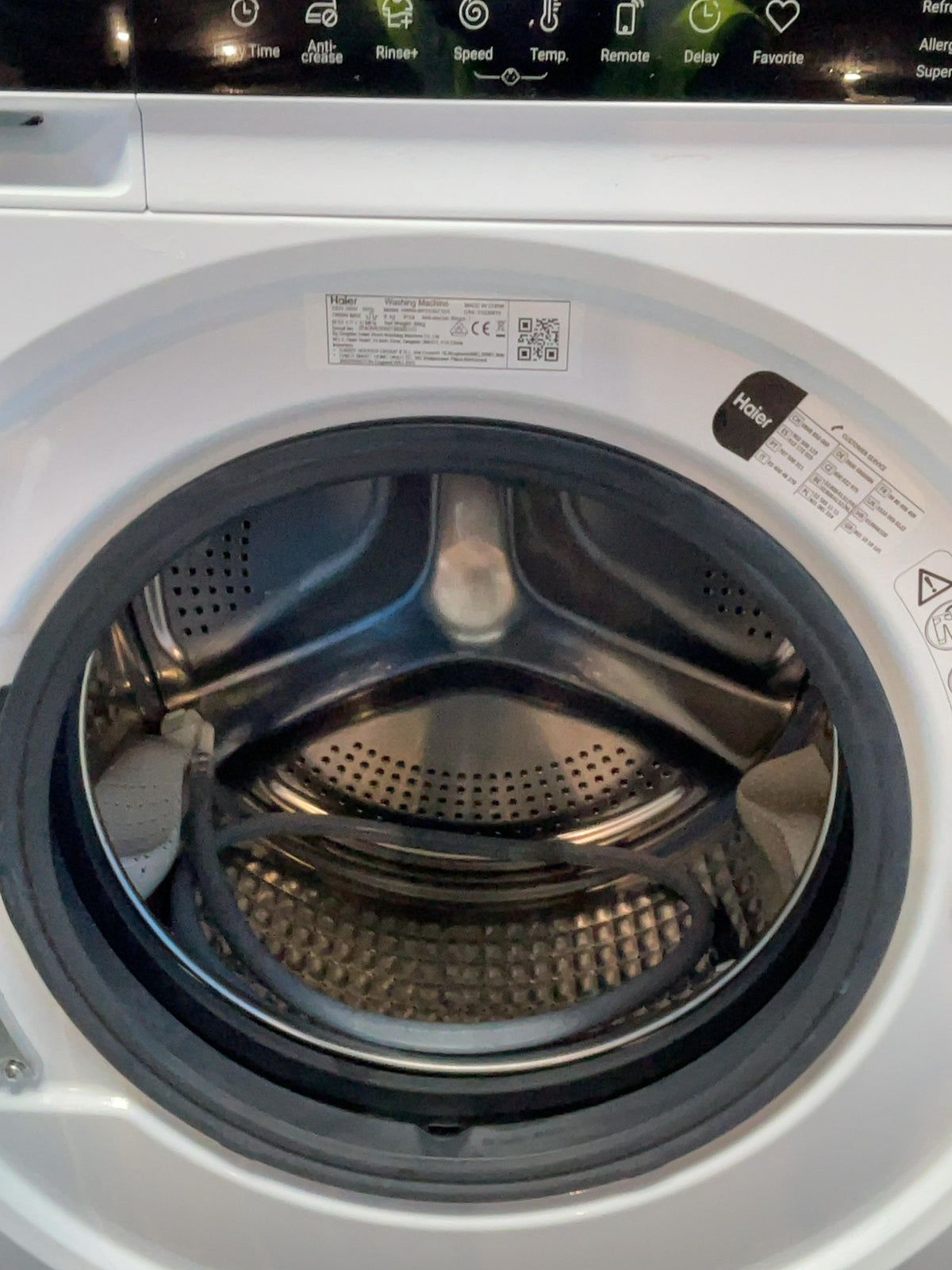 #GRC-168-607 - Haier 9kg 1400rpm Washing Machine – Steam Function, WiFi Connected, White