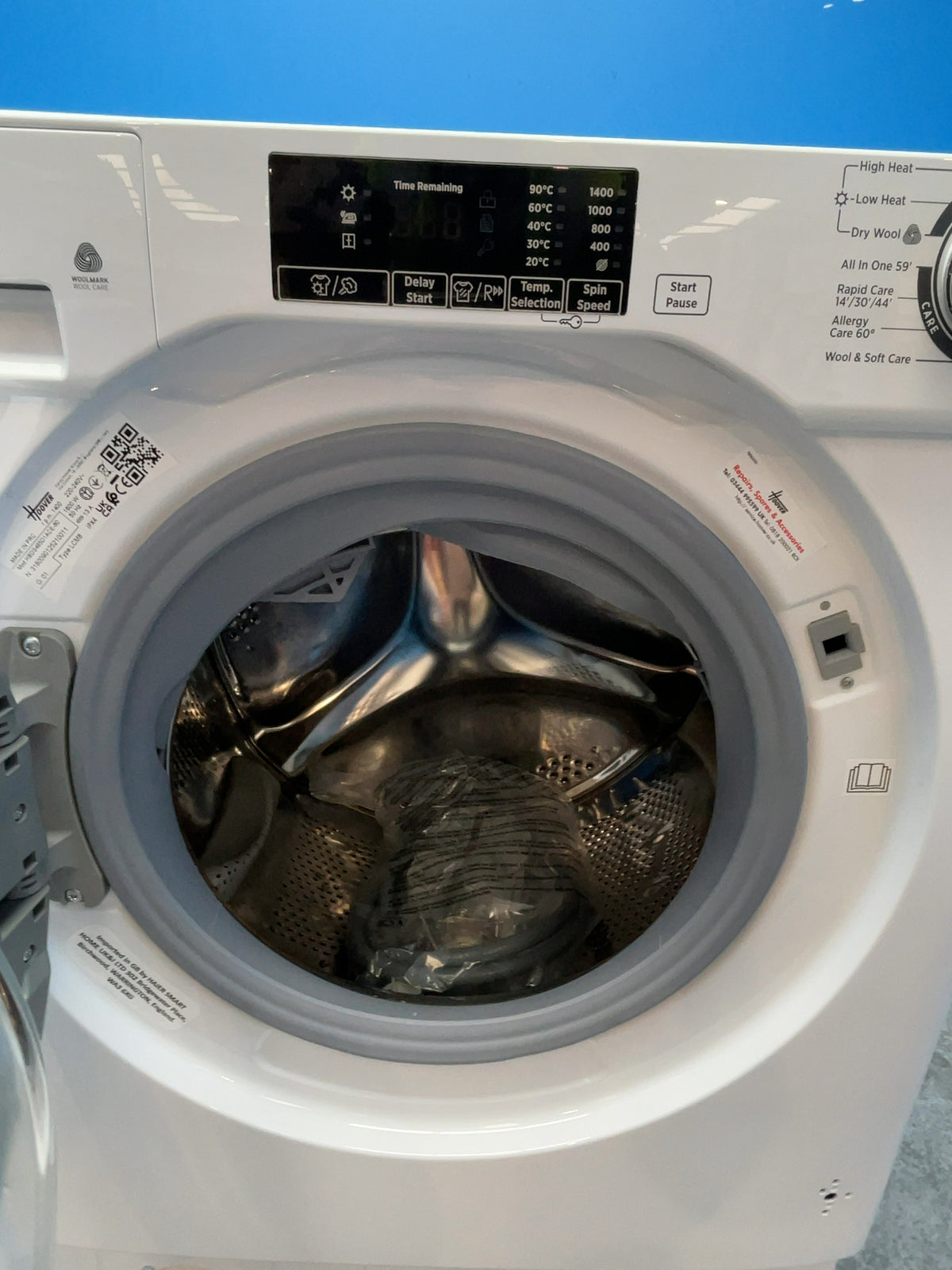 #GRC-168-725 - Hoover H-Wash & Dry 300 Lite 8kg/5kg Integrated Washer Dryer – 1400rpm, Active Steam, Sensor Dry