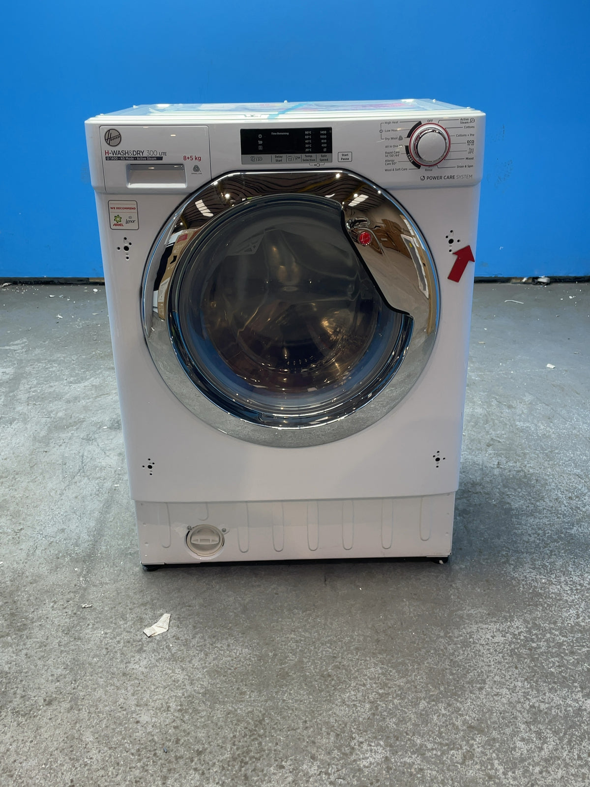 #GRC-168-767 - Hoover Integrated Washer Dryer – 8kg Wash, 5kg Dry, 1400rpm, WiFi Connected, White