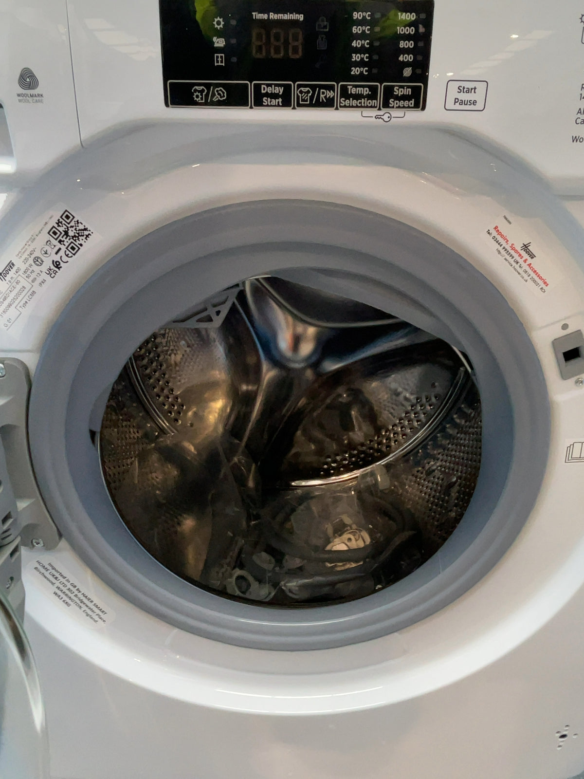#GRC-168-777 - Hoover H-WASH 300 Integrated Washer Dryer – 9kg Wash / 5kg Dry, 1400rpm, Steam Function, White