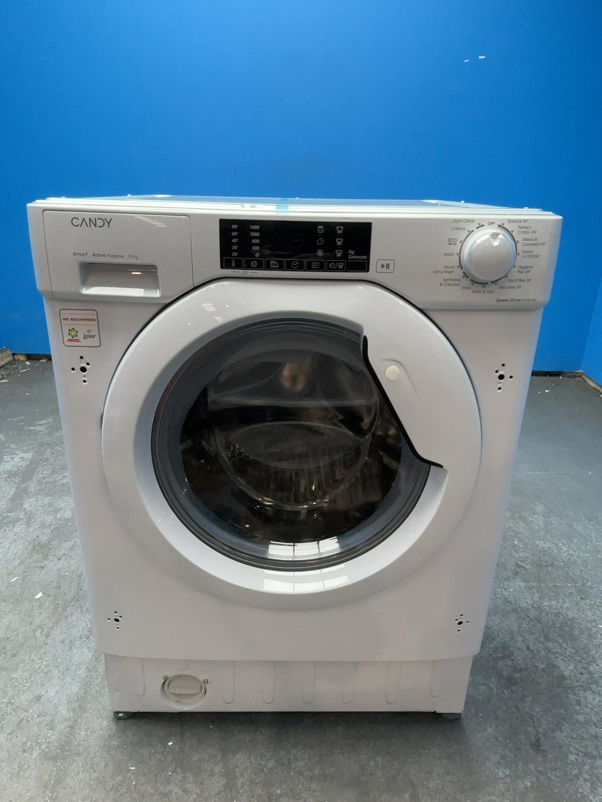#GRC-168-800 - Candy 9kg 1400rpm Integrated Washing Machine – Inverter Motor, 14 Min Quick Wash, White