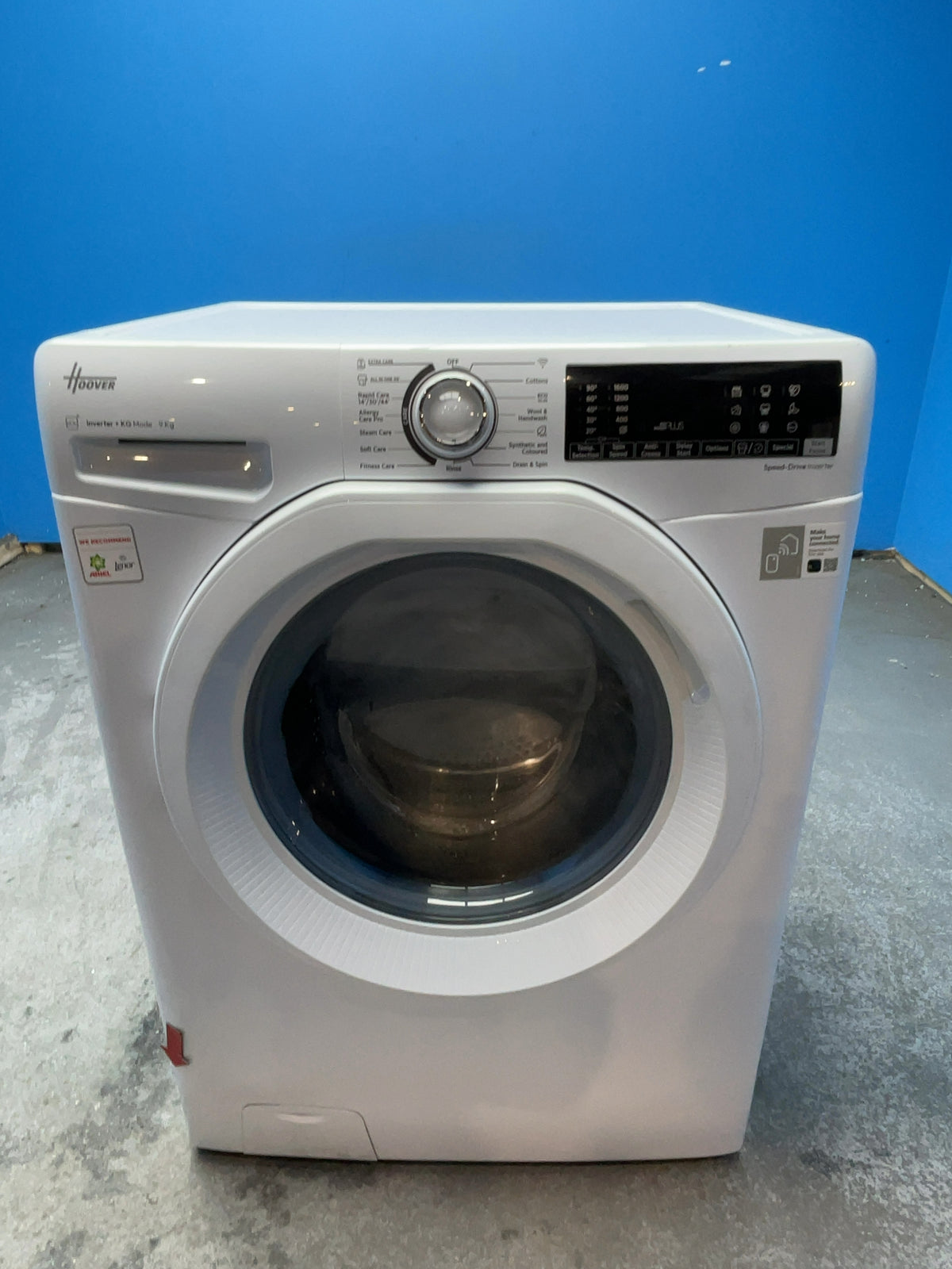 #GRC-168-907 - Hoover H-WASH 350 9kg 1600rpm Washing Machine – Eco-Power Inverter Motor, White