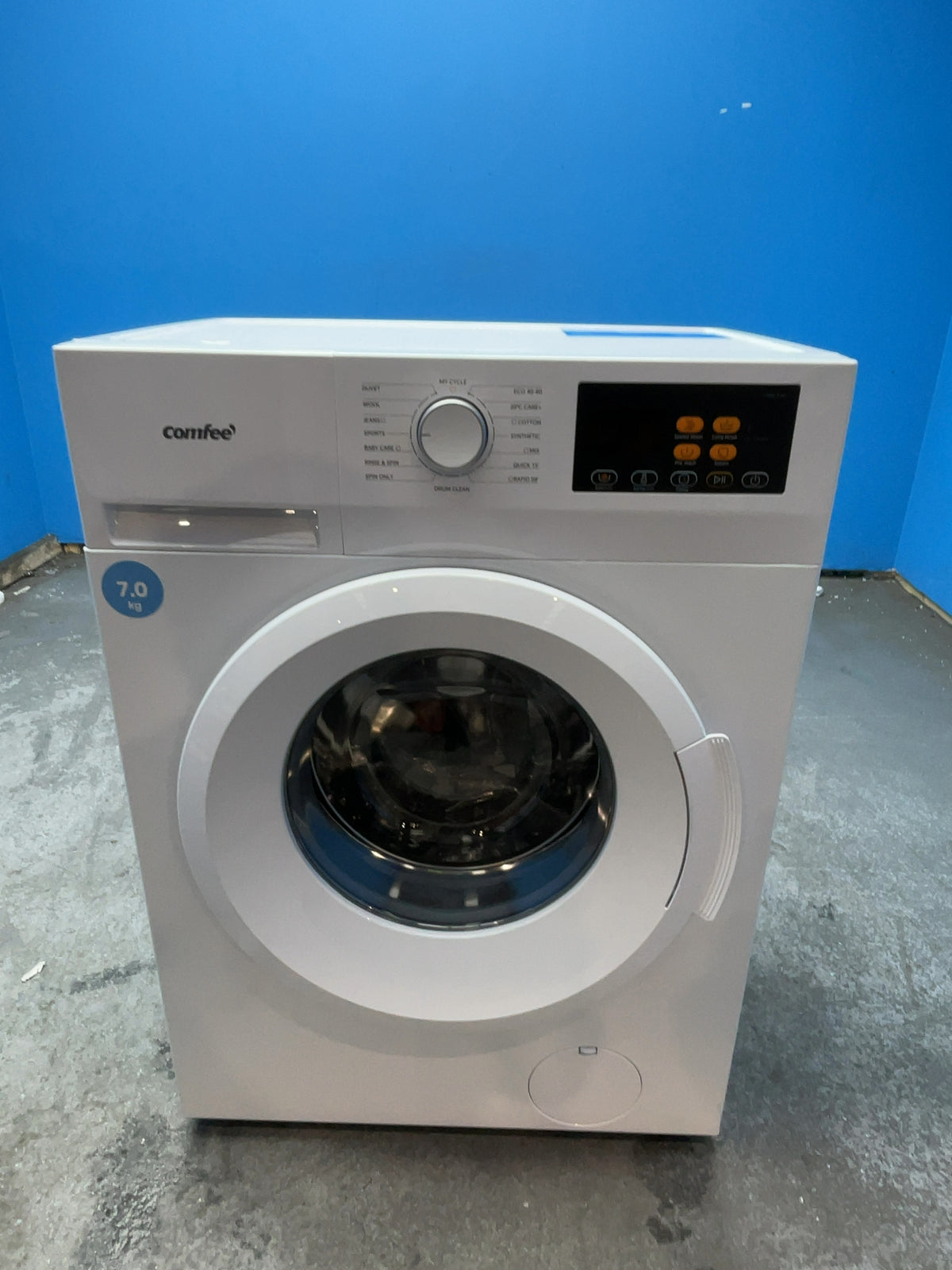 #GRC-168-991 - Comfee 7kg 1200rpm Washing Machine – Steam Wash & 15 Min Quick Cycle, White