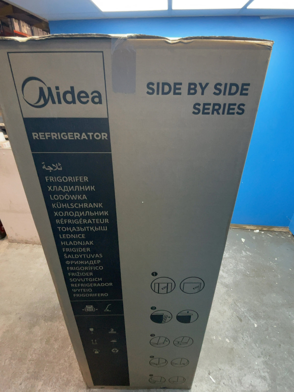 #GRC-169-028 - Midea 460L Side by Side American Fridge Freezer – Total No Frost, Wi-Fi Control, Stainless Steel