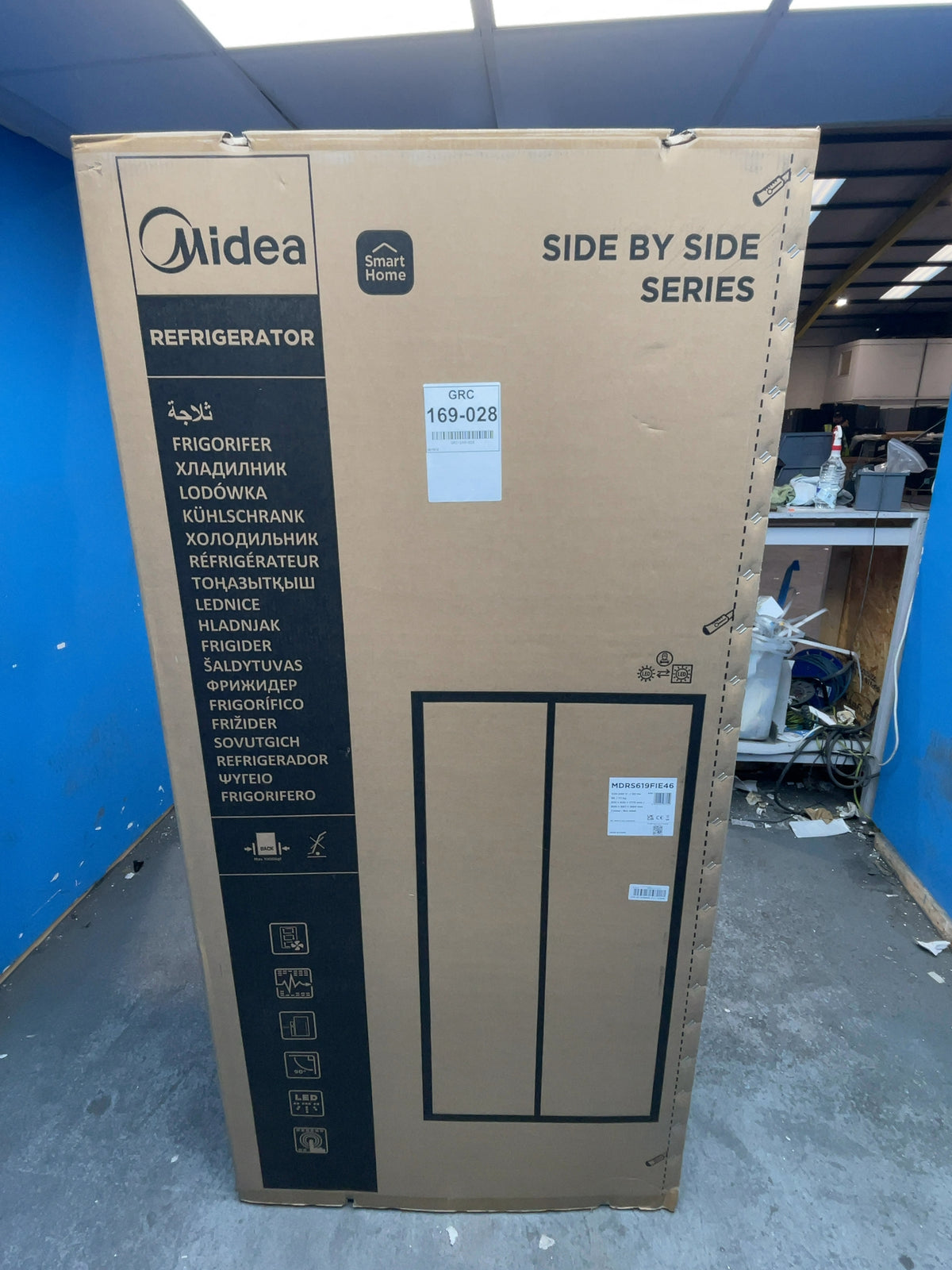 #GRC-169-028 - Midea 460L Side by Side American Fridge Freezer – Total No Frost, Wi-Fi Control, Stainless Steel