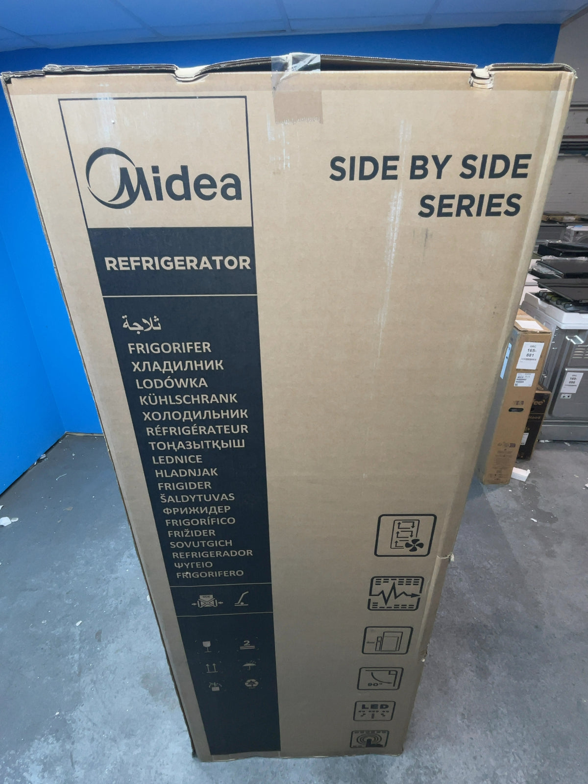 #GRC-169-028 - Midea 460L Side by Side American Fridge Freezer – Total No Frost, Wi-Fi Control, Stainless Steel