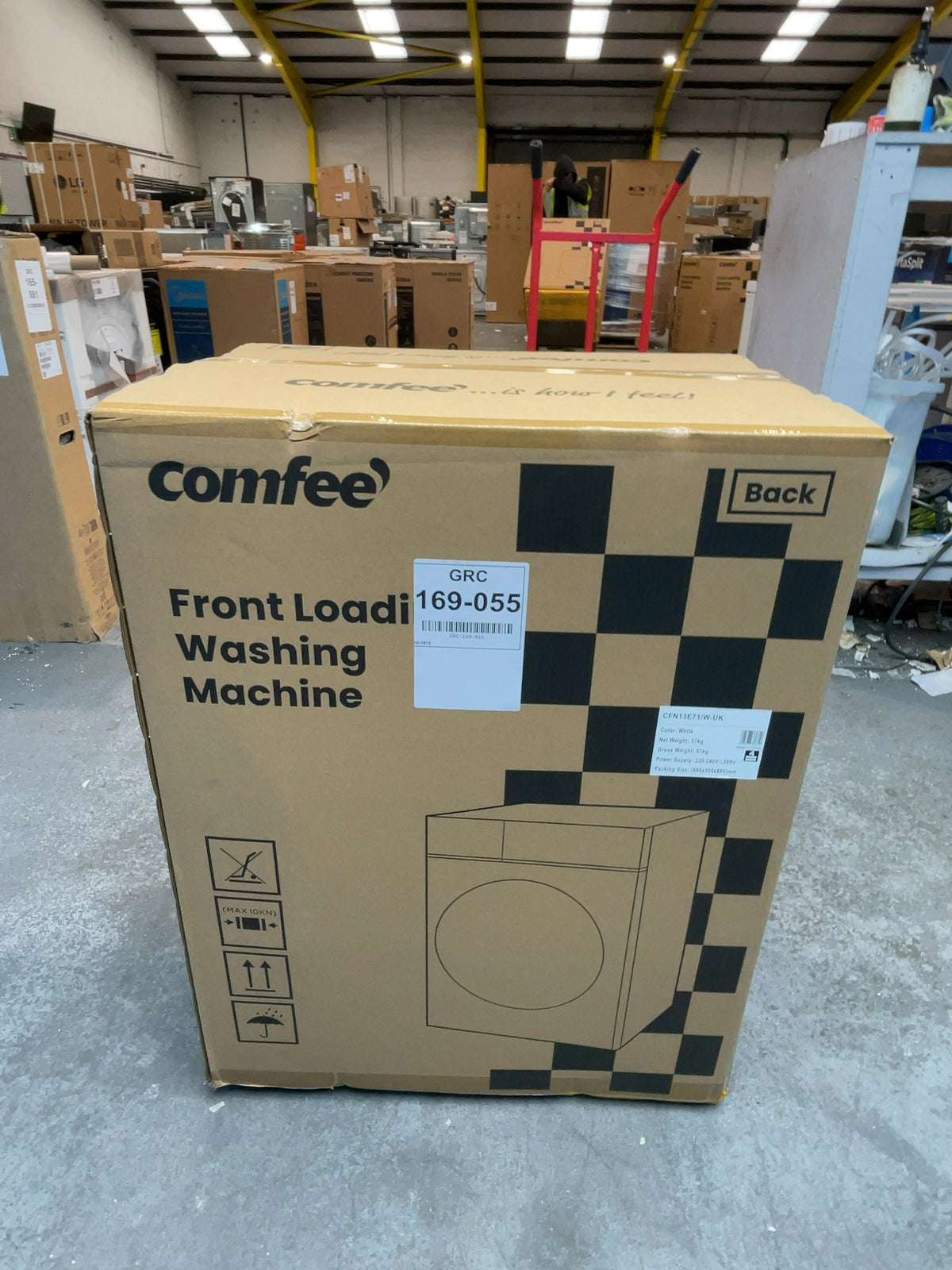 #GRC-169-055 - Comfee 7kg 1200rpm Washing Machine – Steam Wash & 15 Min Quick Cycle, White