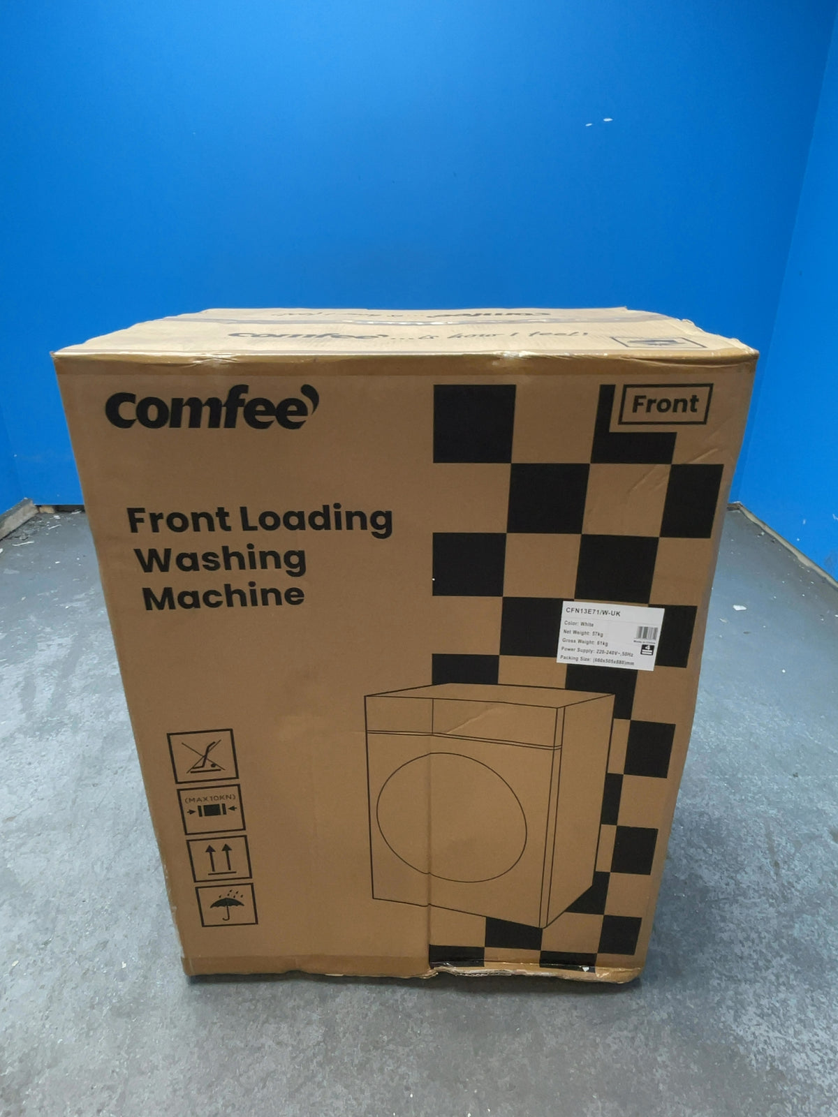 #GRC-169-066 - Comfee 7kg 1200rpm Washing Machine – Steam Wash & 15 Min Quick Cycle, White