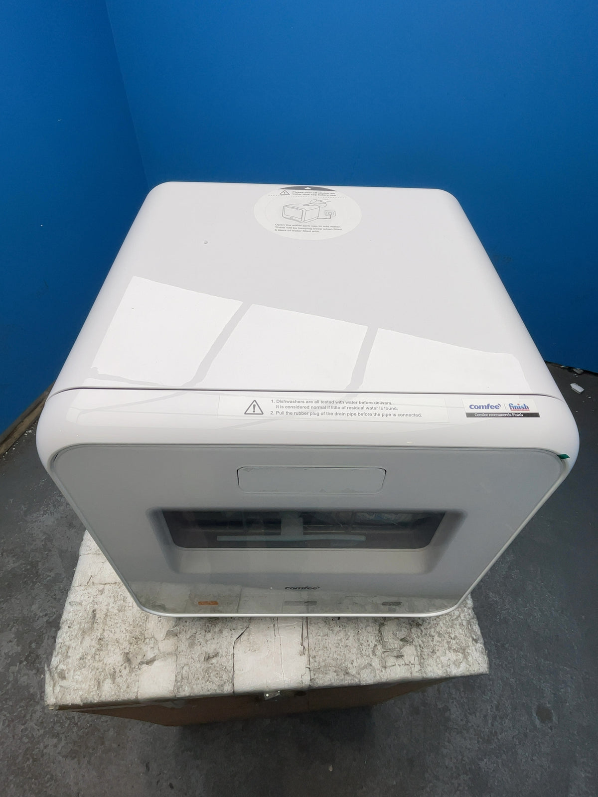#GRC-169-258 - Comfee Mini Table Top Dishwasher – 5L Water Tank, No Plumbing, 98°C Steam Wash, White