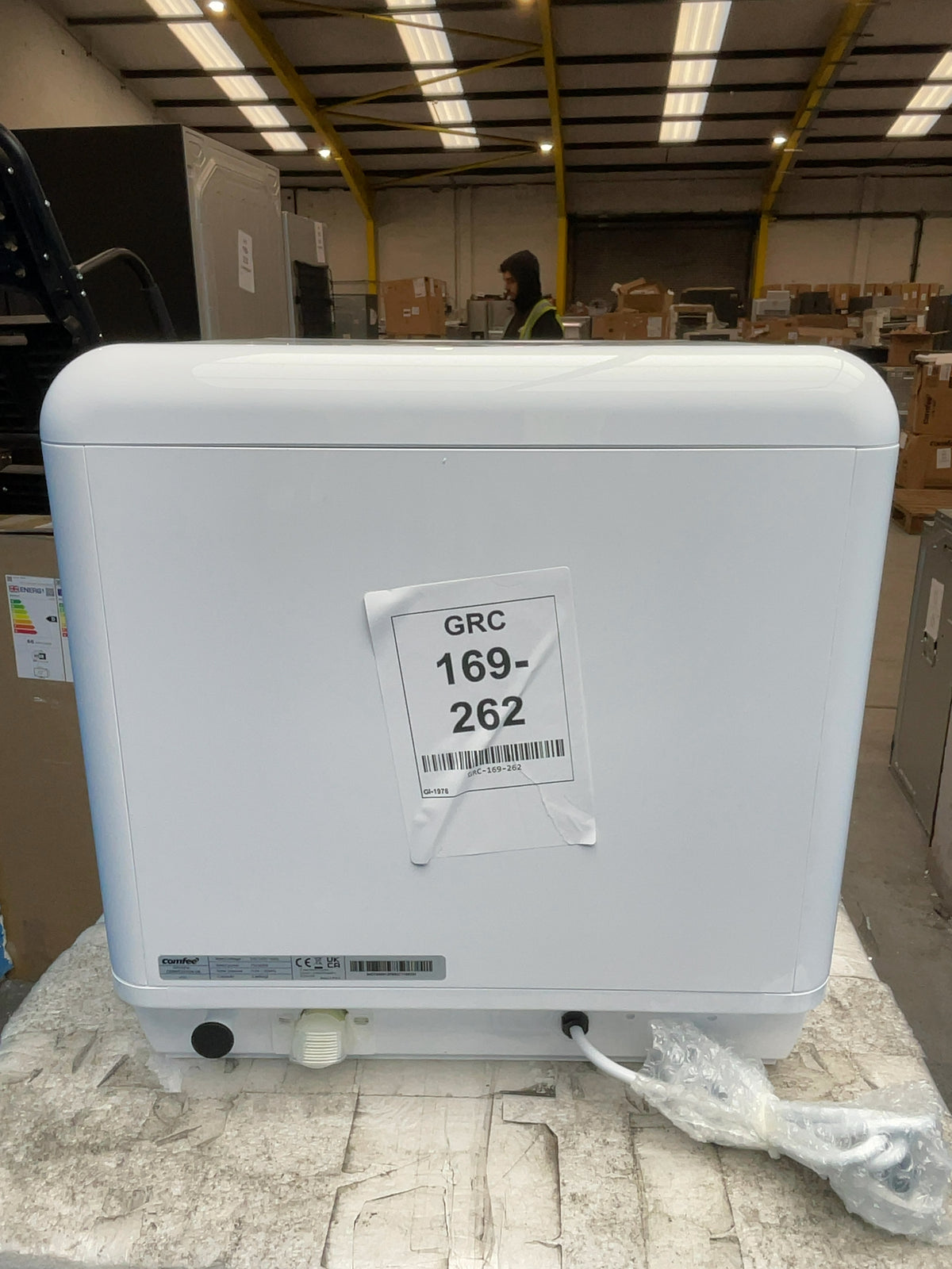 #GRC-169-262 - Comfee Mini Table Top Dishwasher – 5L Water Tank, No Plumbing, 98°C Steam Wash, White
