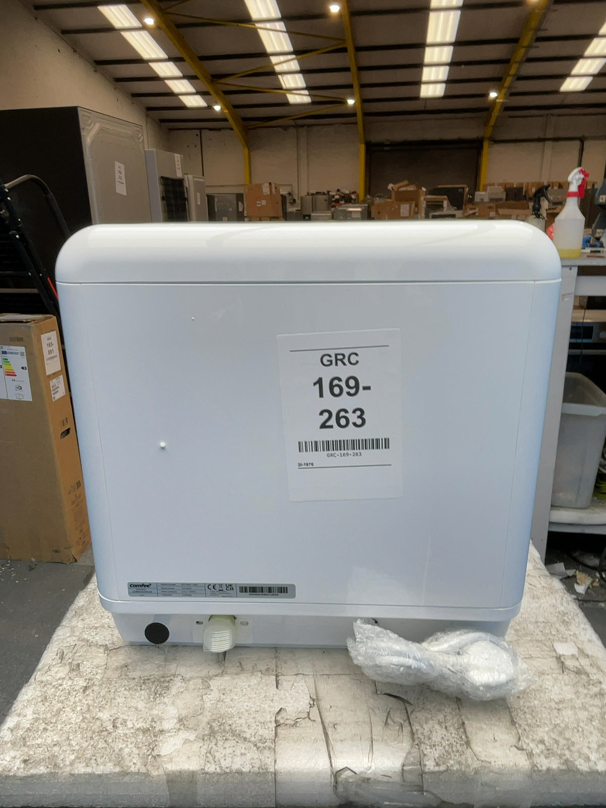 #GRC-169-263 - Comfee Mini Table Top Dishwasher – 5L Water Tank, No Plumbing, 98°C Steam Wash, White
