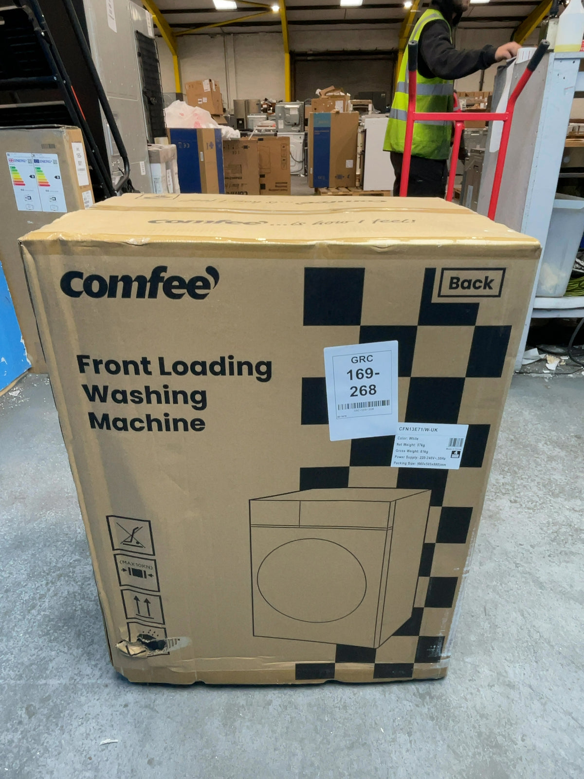 #GRC-169-268 - Comfee 7kg 1200rpm Washing Machine – Steam Wash & 15 Min Quick Cycle, White