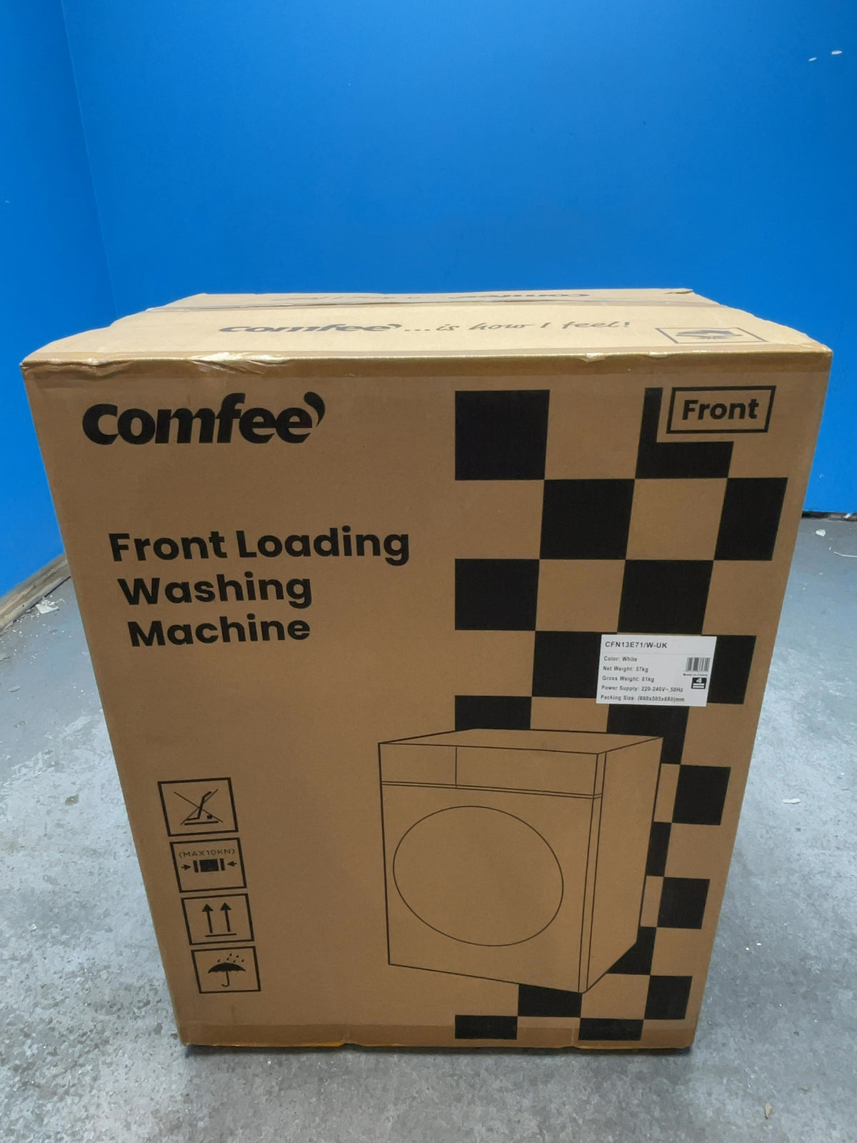 #GRC-169-269 - Comfee 7kg 1200rpm Washing Machine – Steam Wash & 15 Min Quick Cycle, White